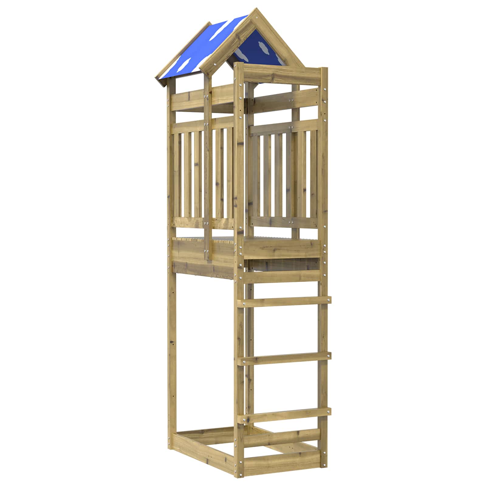 vidaXL Speeltoren Bruin 52,5 x 85 x 239 cm Massief grenenhout