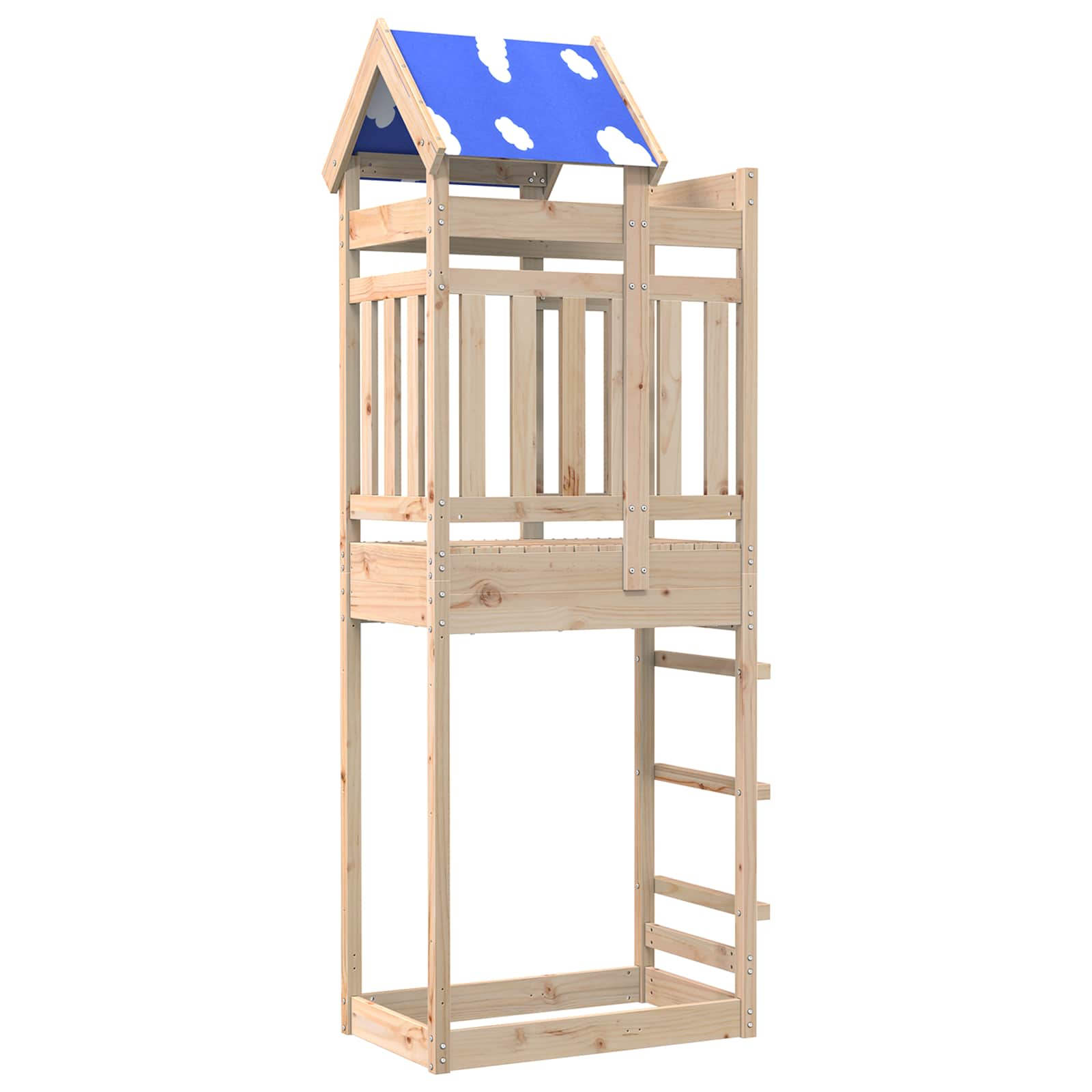 vidaXL Speeltoren Bruin 85 x 52,5 x 239 cm Massief grenenhout