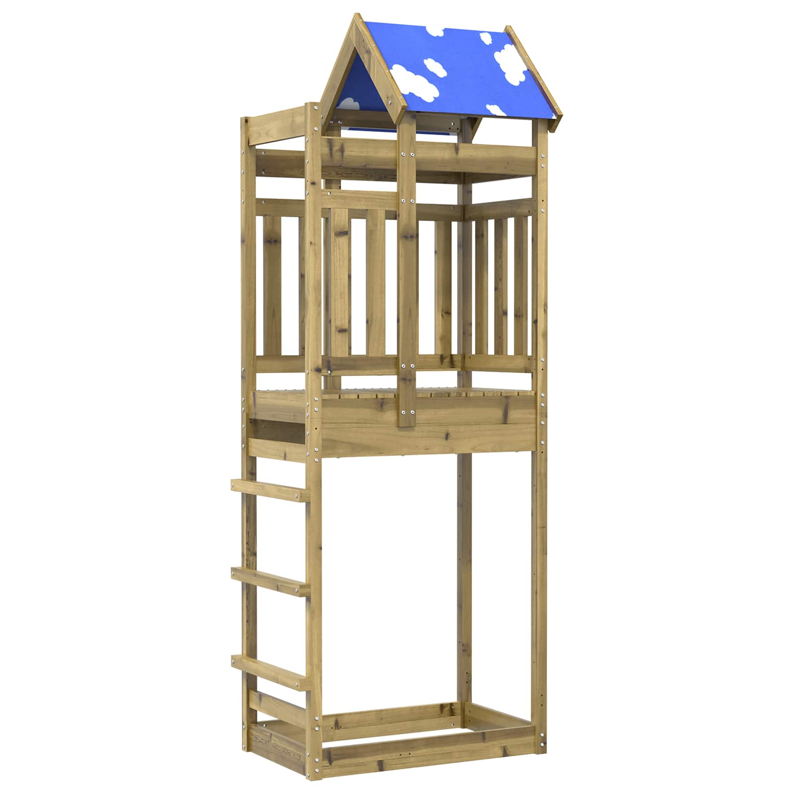 vidaXL Speeltoren Bruin 85 x 52,5 x 239 cm Massief grenenhout