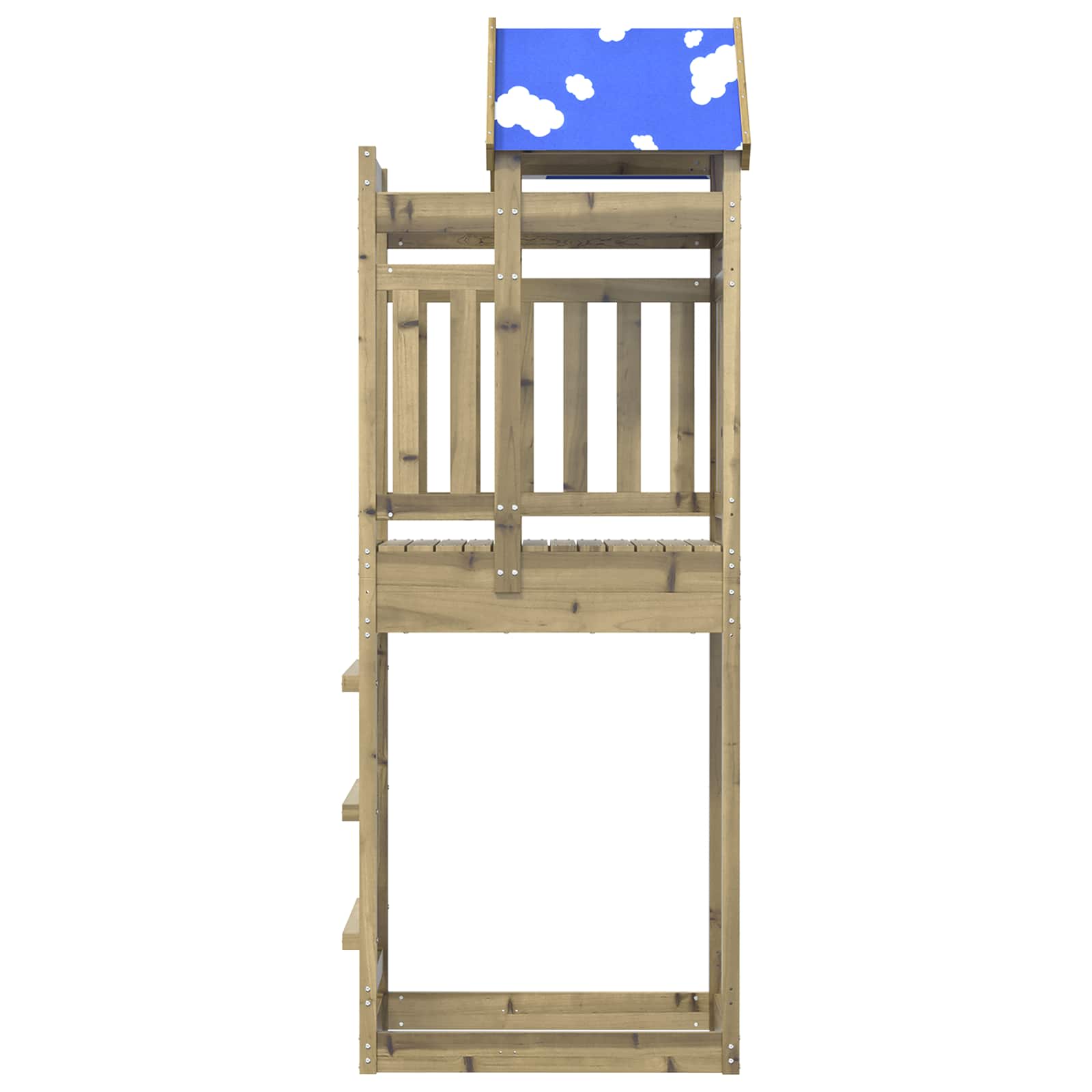 vidaXL Speeltoren Bruin 85 x 52,5 x 239 cm Massief grenenhout