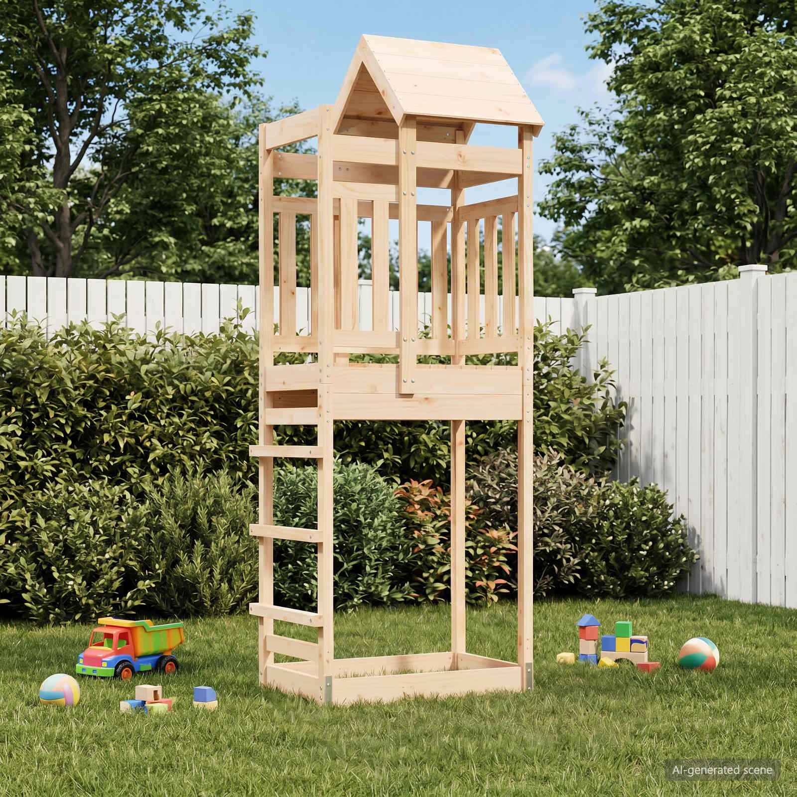 vidaXL Speeltoren Bruin 52,5 x 85 x 238 cm Massief grenenhout