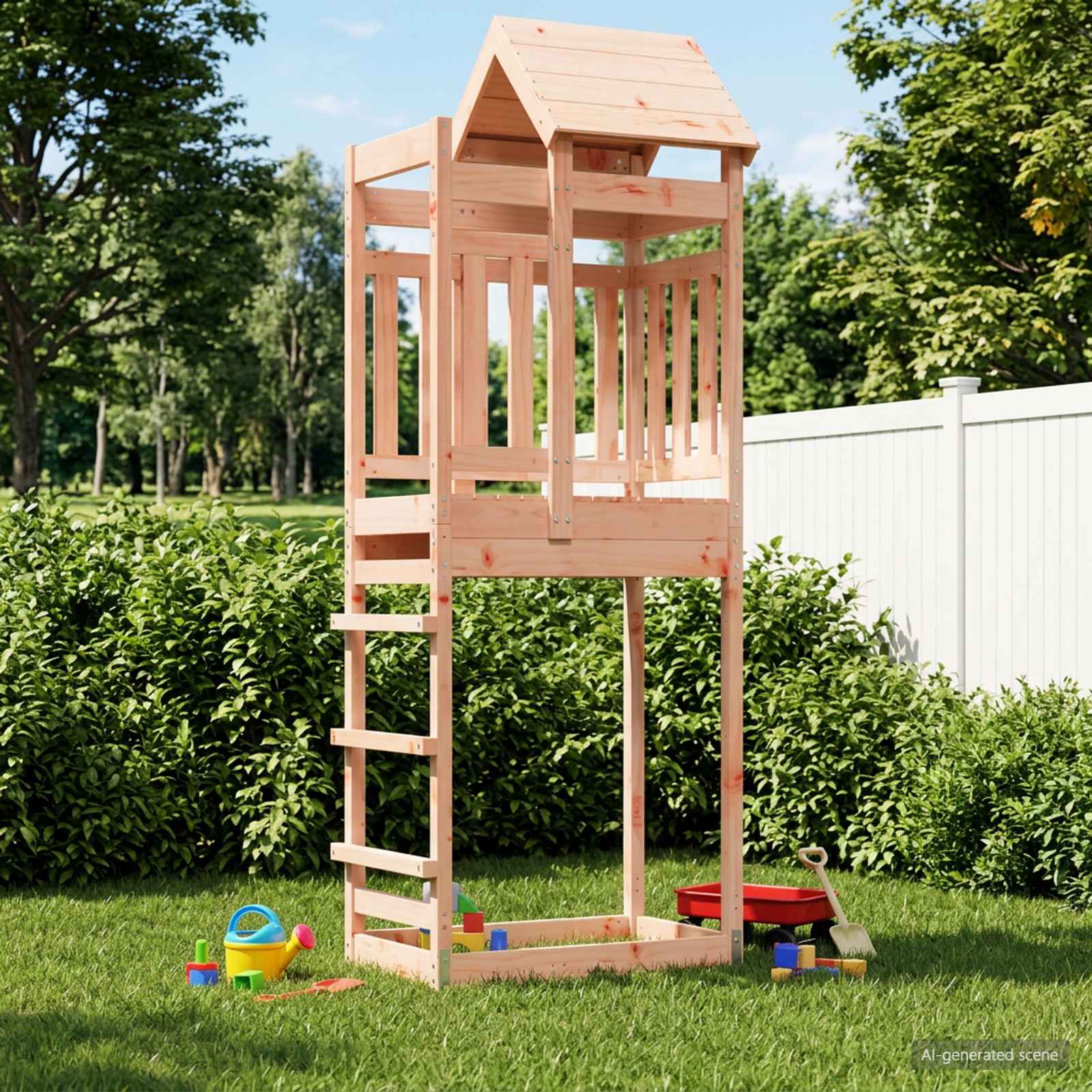 vidaXL Speeltoren Bruin 52,5 x 85 x 238 cm Massief grenenhout