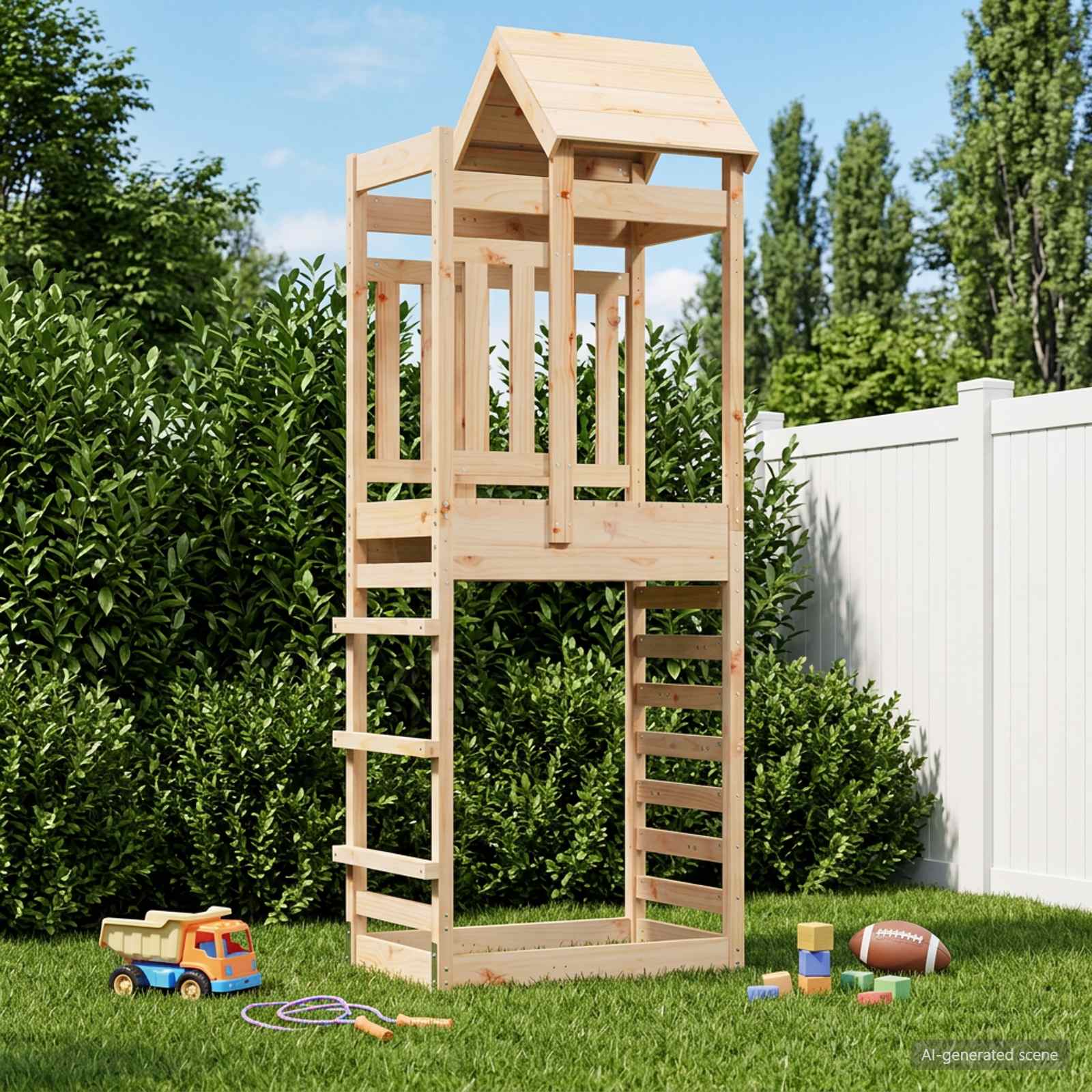 vidaXL Speeltoren Bruin 52,5 x 85 x 238 cm Massief grenenhout