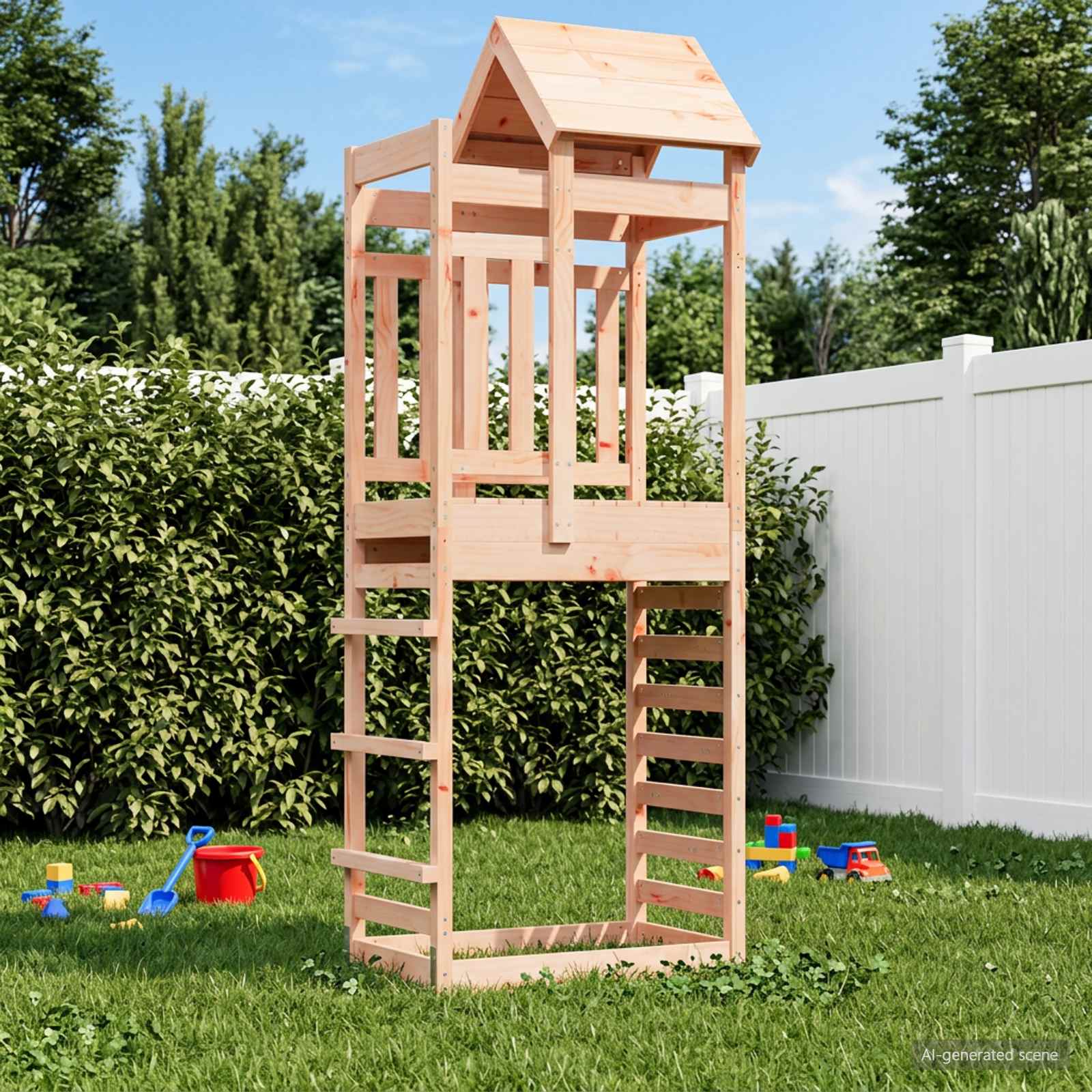 vidaXL Speeltoren Bruin 52,5 x 85 x 238 cm Massief grenenhout