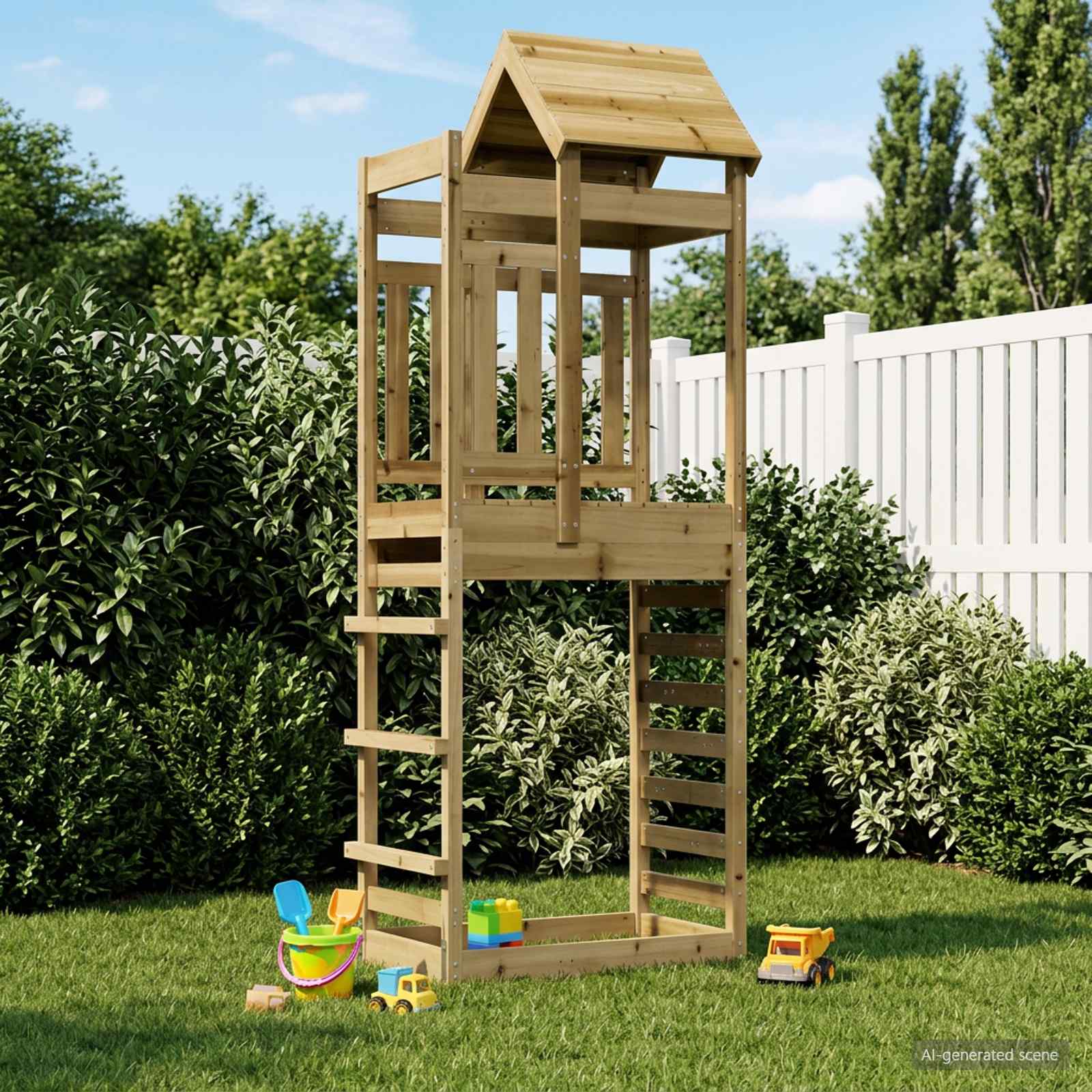 vidaXL Speeltoren Bruin 52,5 x 85 x 238 cm Massief grenenhout