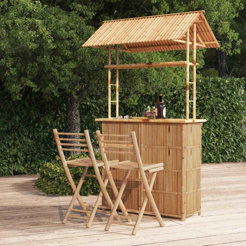 vidaXL 3-delige Barset bamboe