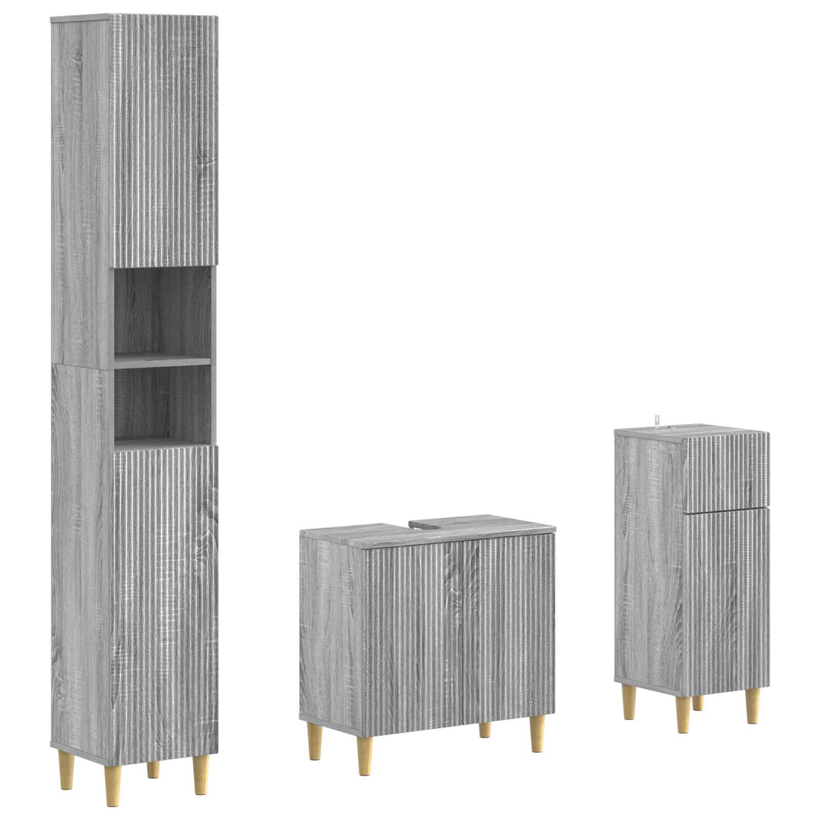 vidaXL 3-delige badkamerkast set EDE Bewerkt hout