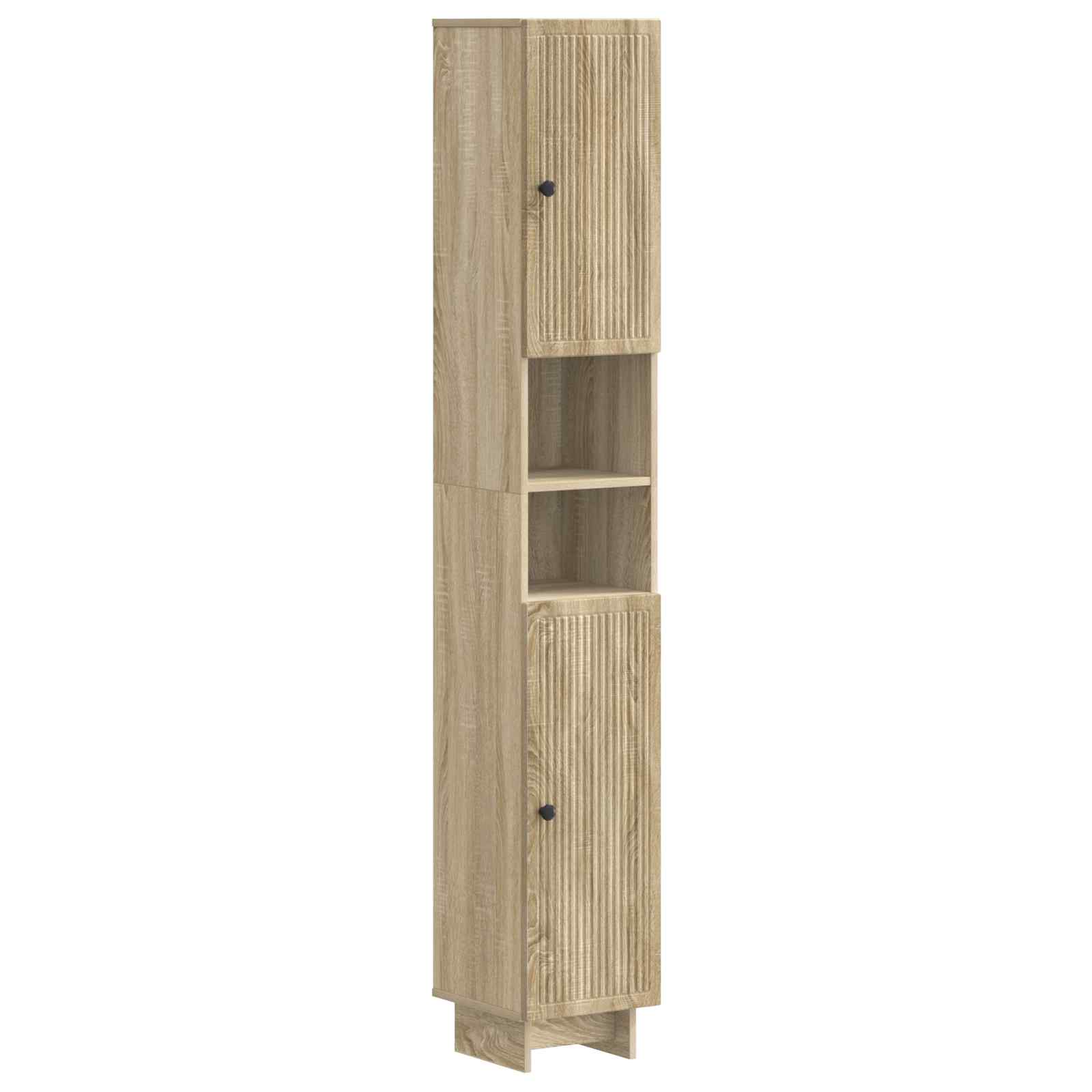 vidaXL 4-delige Badkamerkast Set EDE Zwart Bewerkt hout