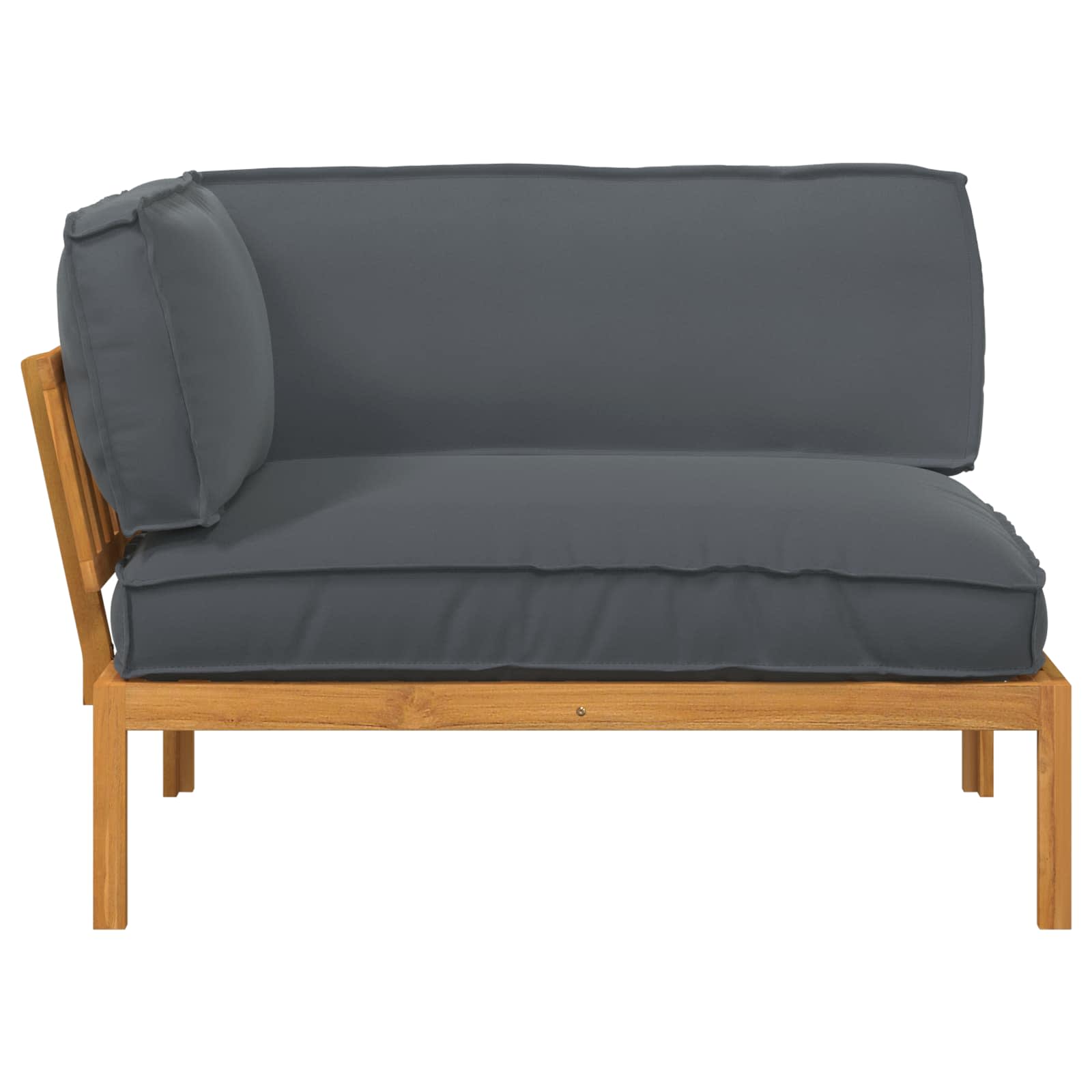 vidaXL Bankstel Effen Antraciet 131,5 x 92 x 69 cm Massief Acaciahout
