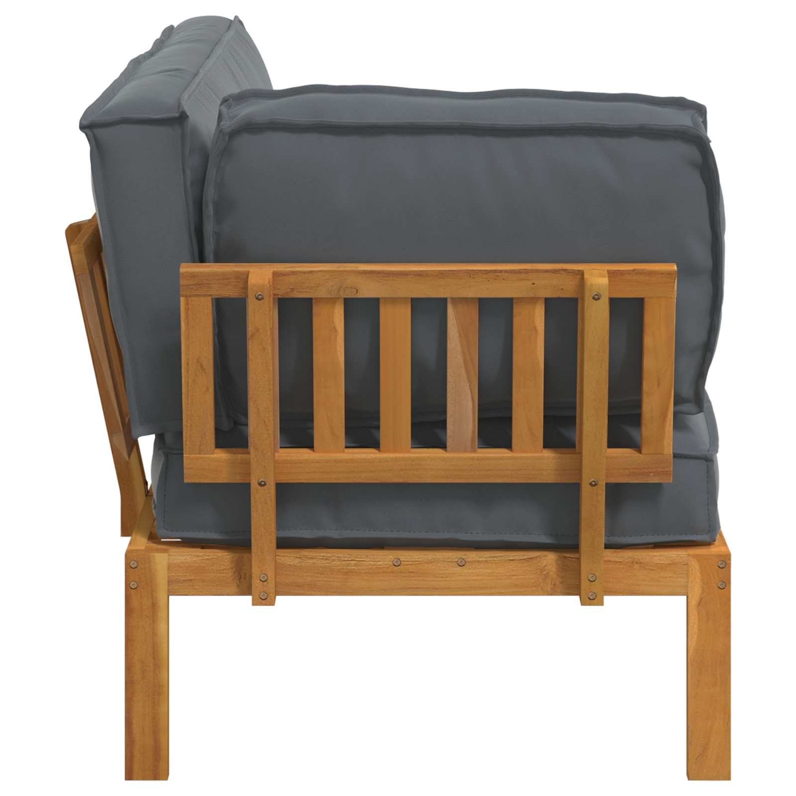 vidaXL Bankstel Effen Antraciet 131,5 x 92 x 69 cm Massief Acaciahout