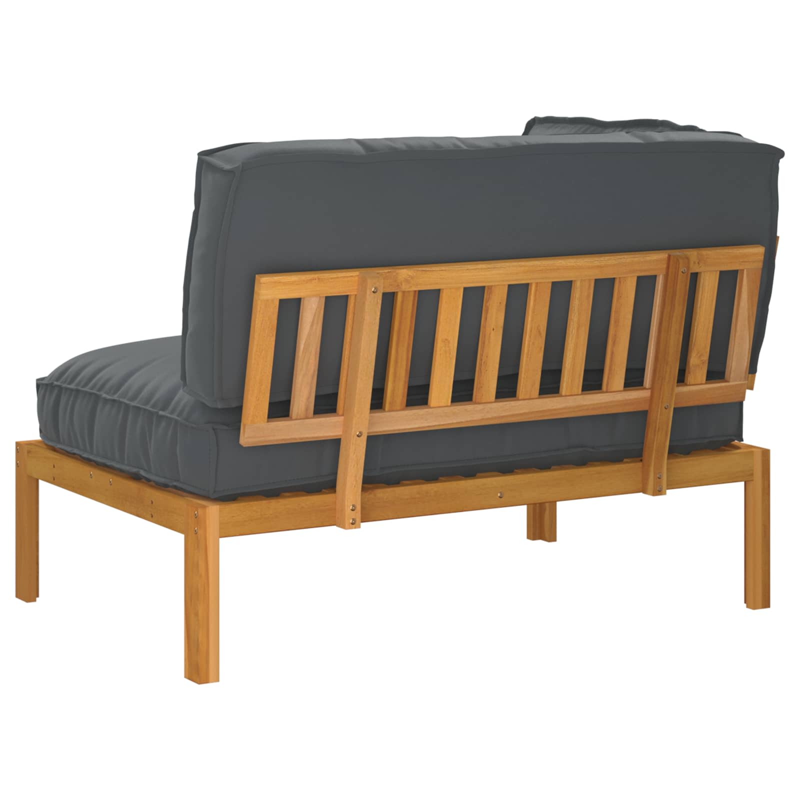 vidaXL Bankstel Effen Antraciet 131,5 x 92 x 69 cm Massief Acaciahout