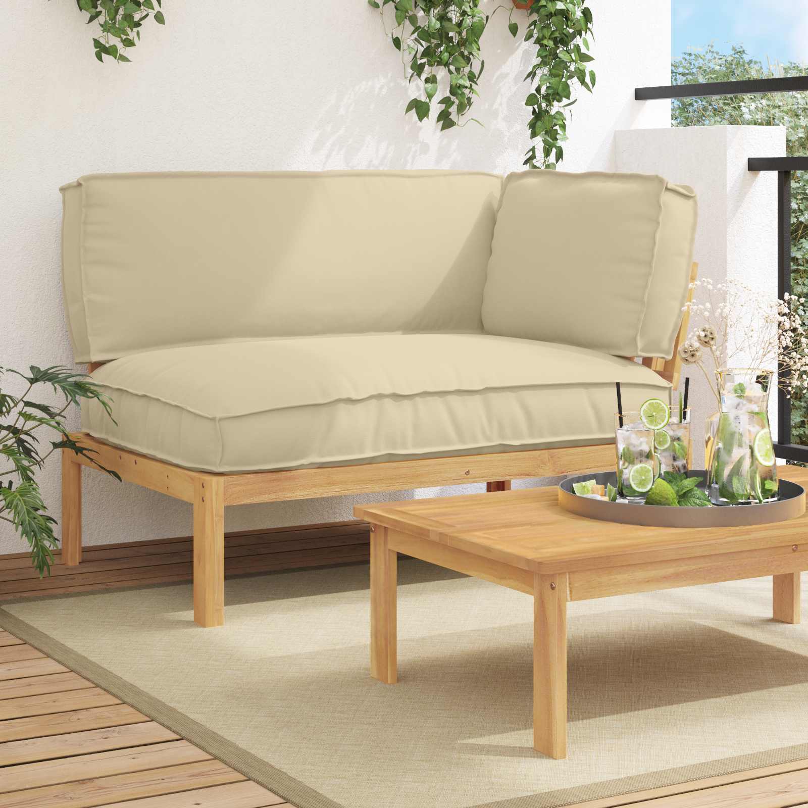 vidaXL Bankstel Effen Antraciet 131,5 x 92 x 69 cm Massief Acaciahout