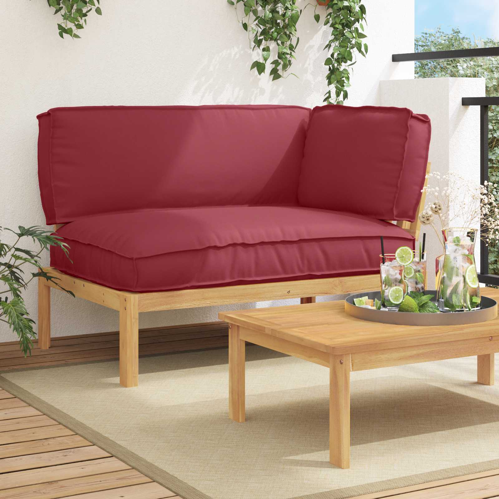 vidaXL Bankstel Effen Antraciet 131,5 x 92 x 69 cm Massief Acaciahout