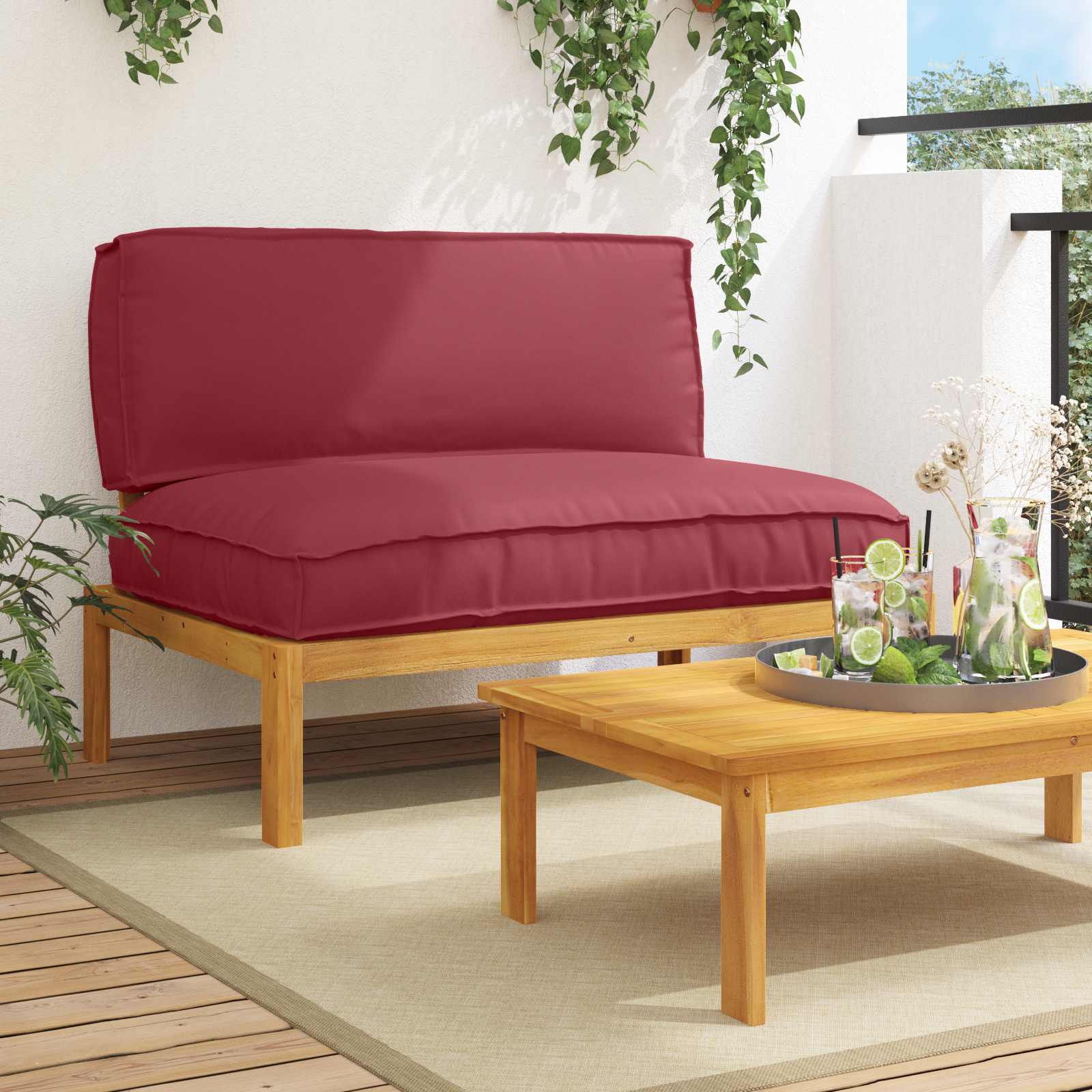 vidaXL Bankstel Effen Antraciet 131,5 x 92 x 69 cm Massief Acaciahout