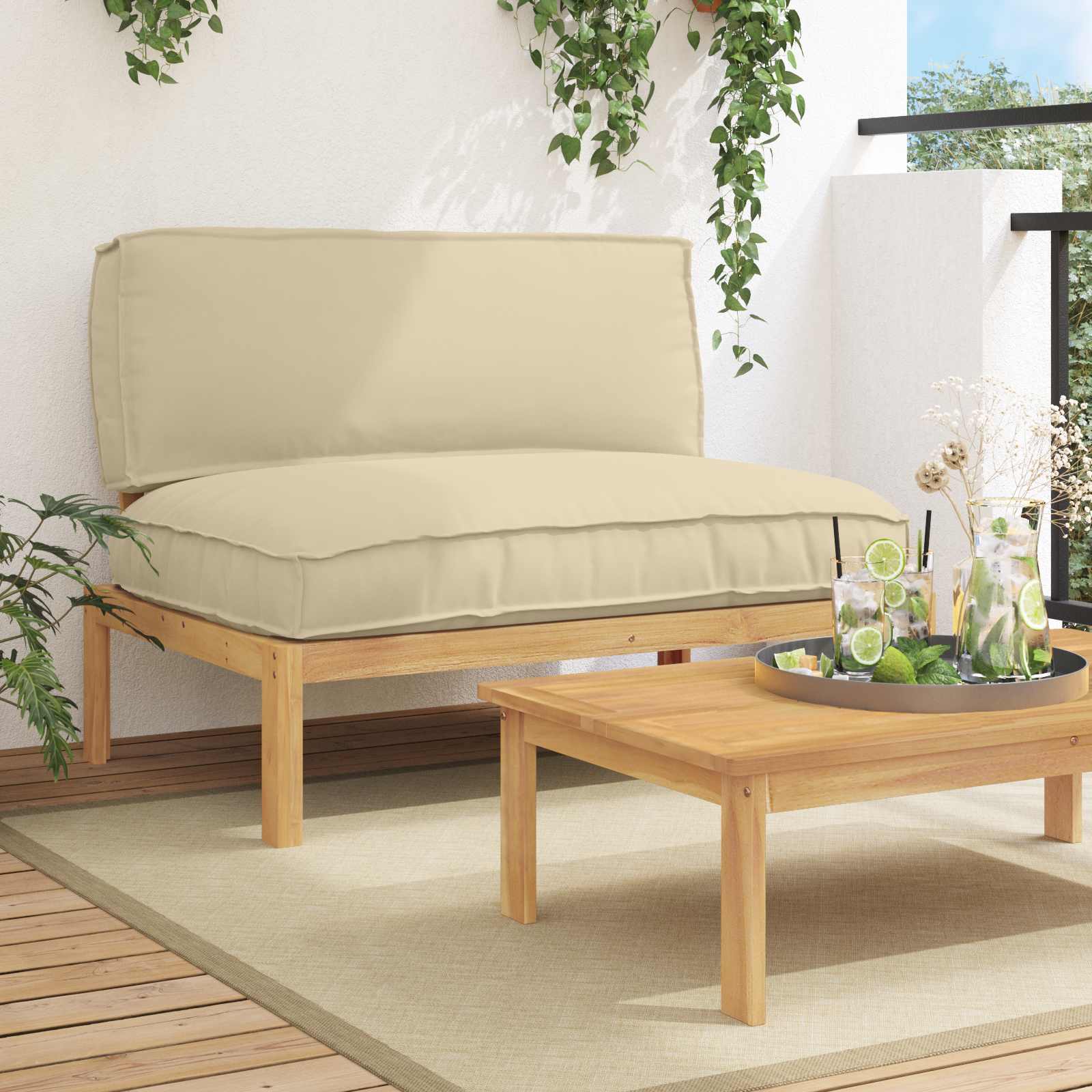 vidaXL Bankstel Effen Antraciet 131,5 x 92 x 69 cm Massief Acaciahout