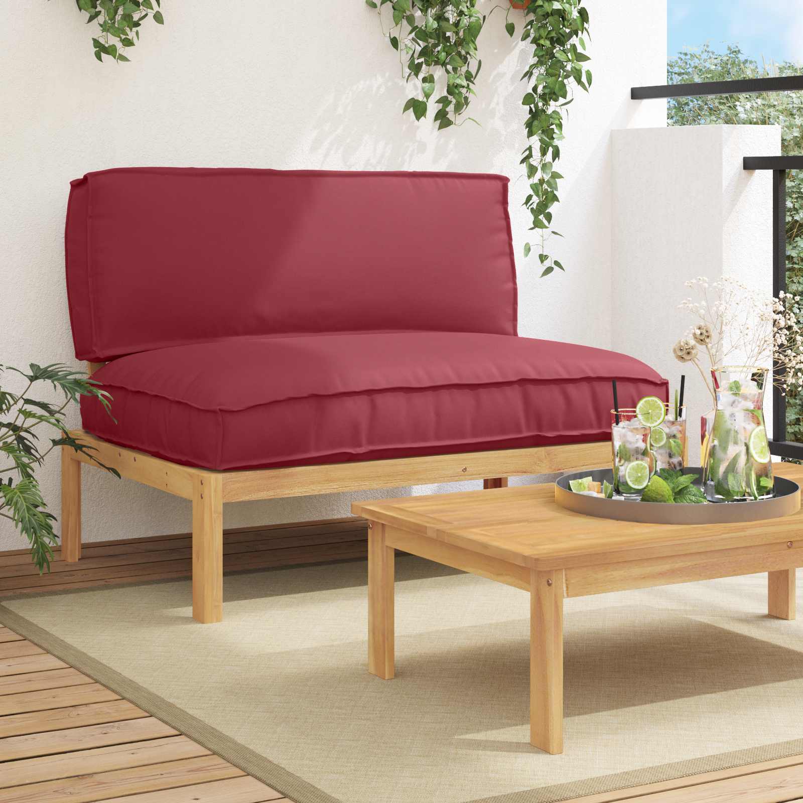 vidaXL Bankstel Effen Antraciet 131,5 x 92 x 69 cm Massief Acaciahout