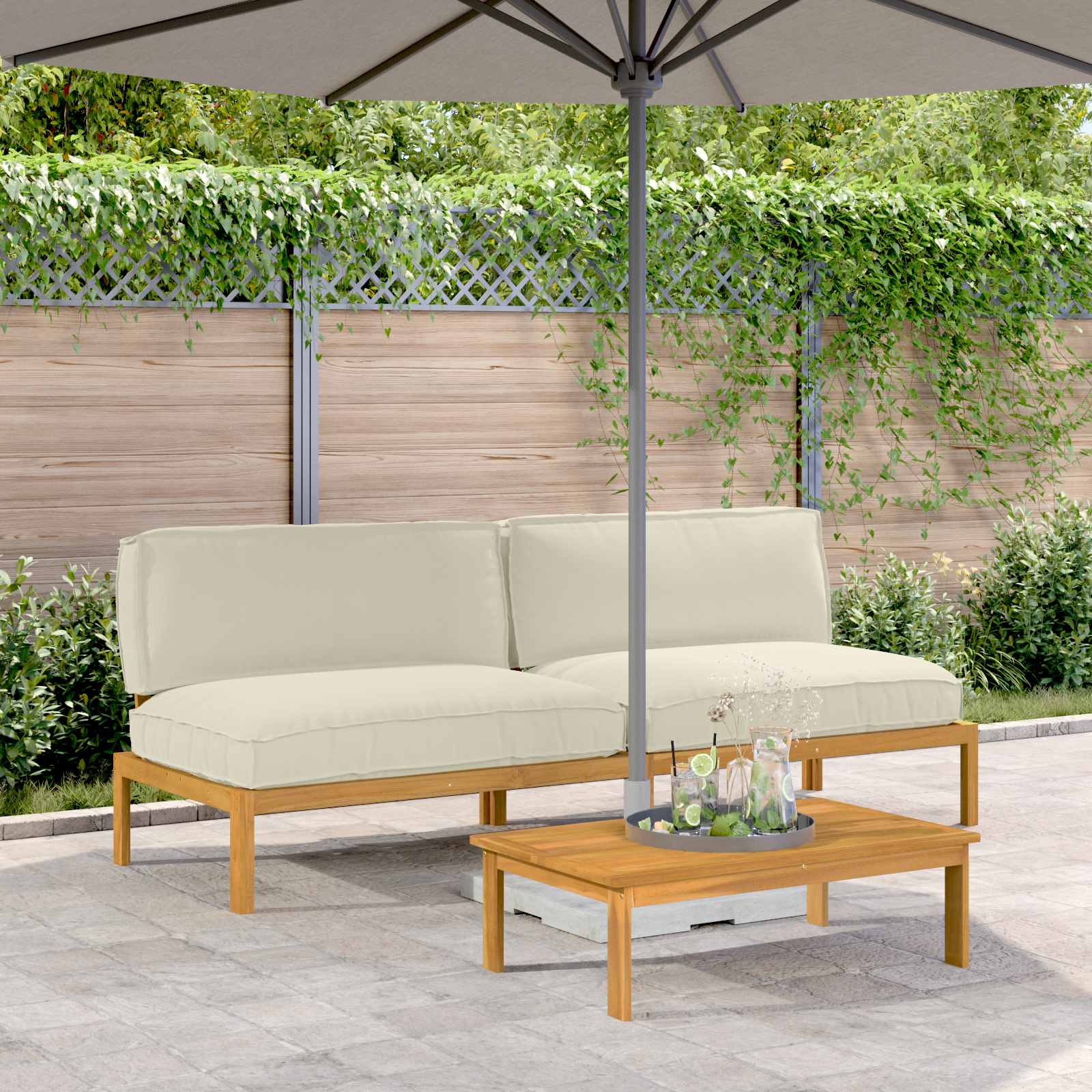 vidaXL Bankstel Effen Antraciet 131,5 x 92 x 69 cm Massief Acaciahout