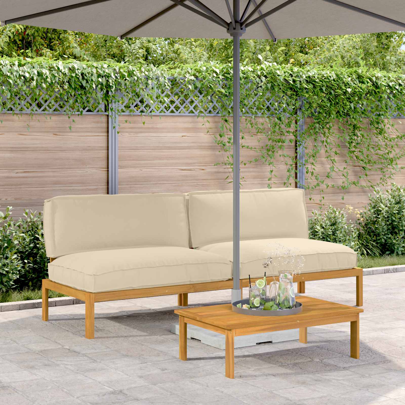 vidaXL Bankstel Effen Antraciet 131,5 x 92 x 69 cm Massief Acaciahout