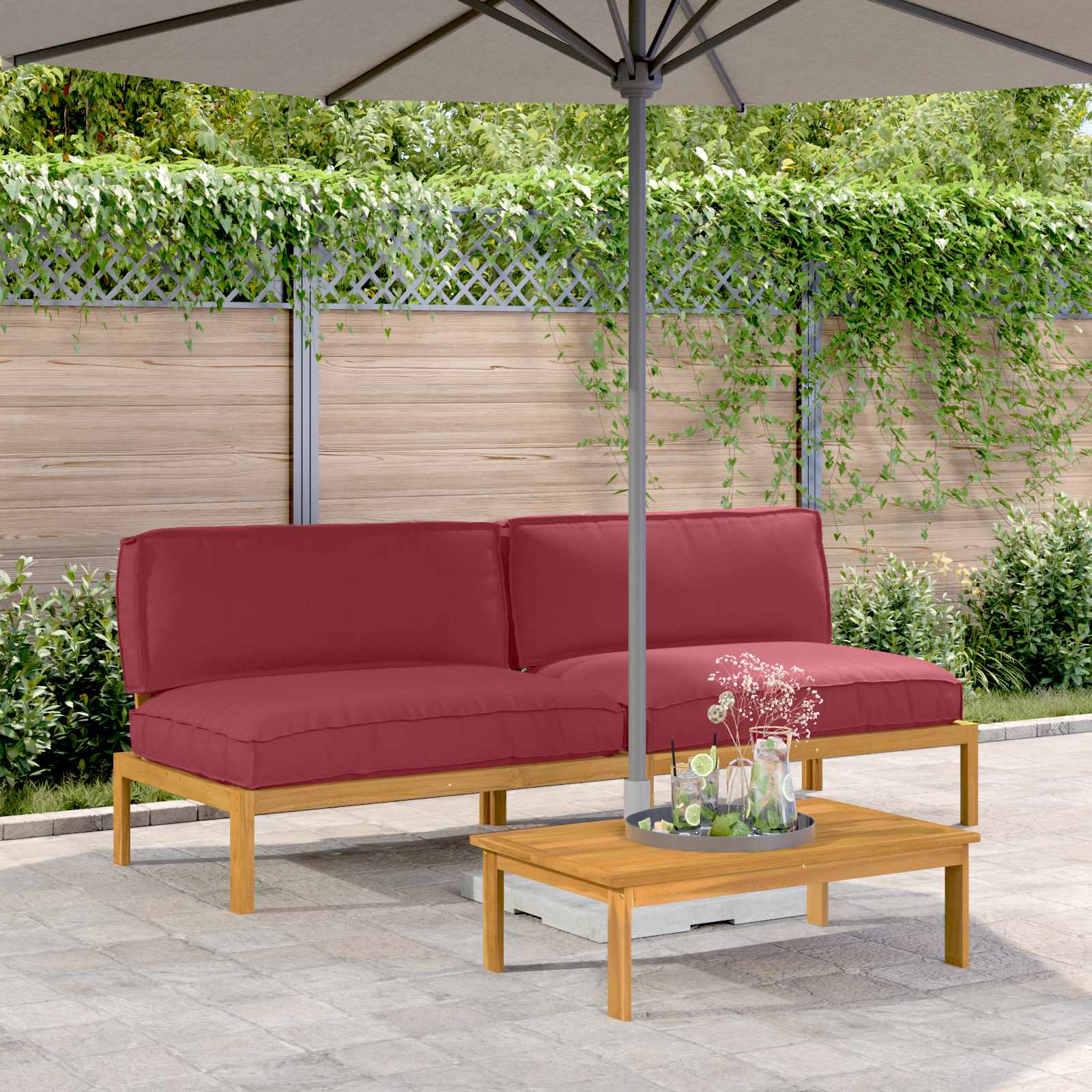 vidaXL Bankstel Effen Antraciet 131,5 x 92 x 69 cm Massief Acaciahout