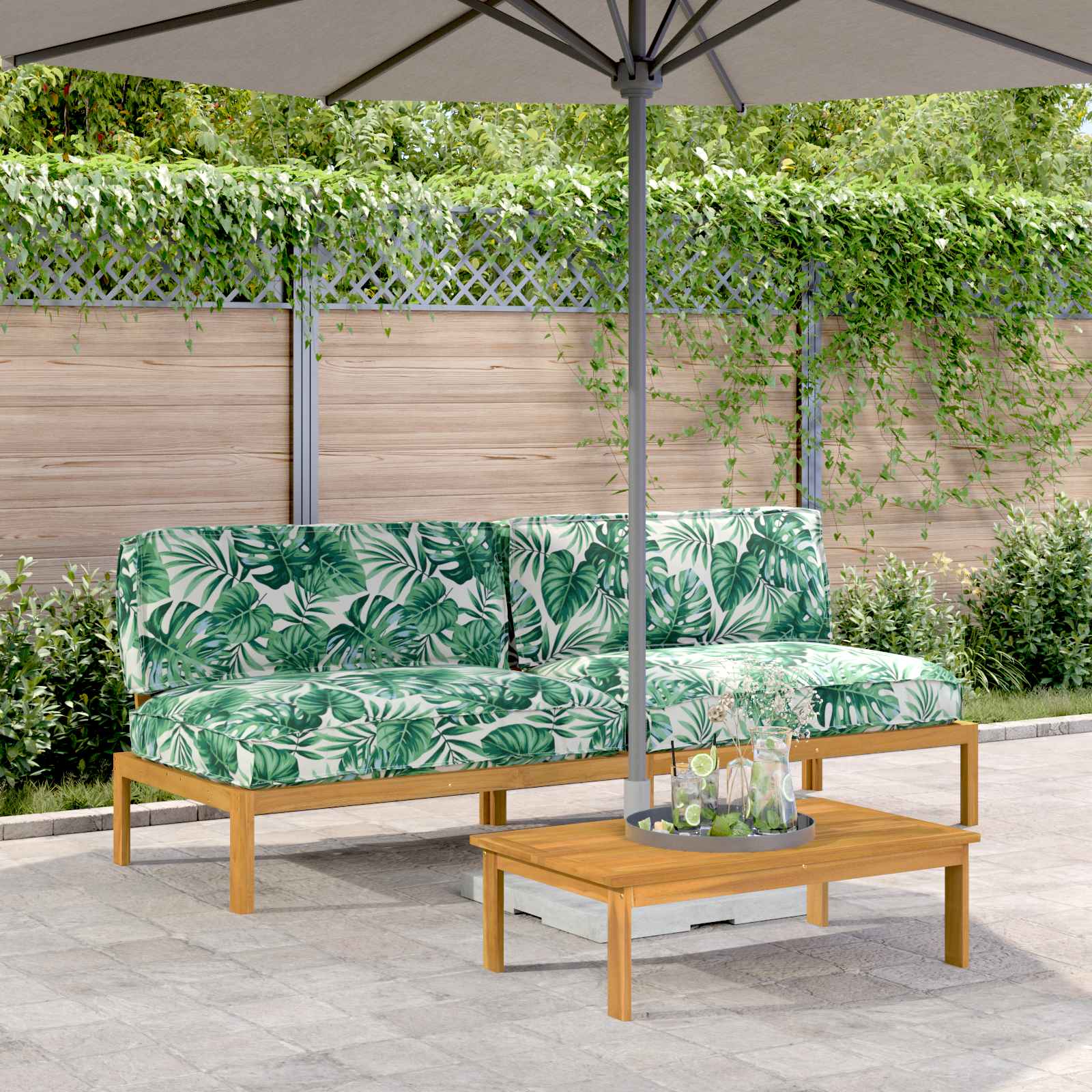 vidaXL Bankstel Effen Antraciet 131,5 x 92 x 69 cm Massief Acaciahout