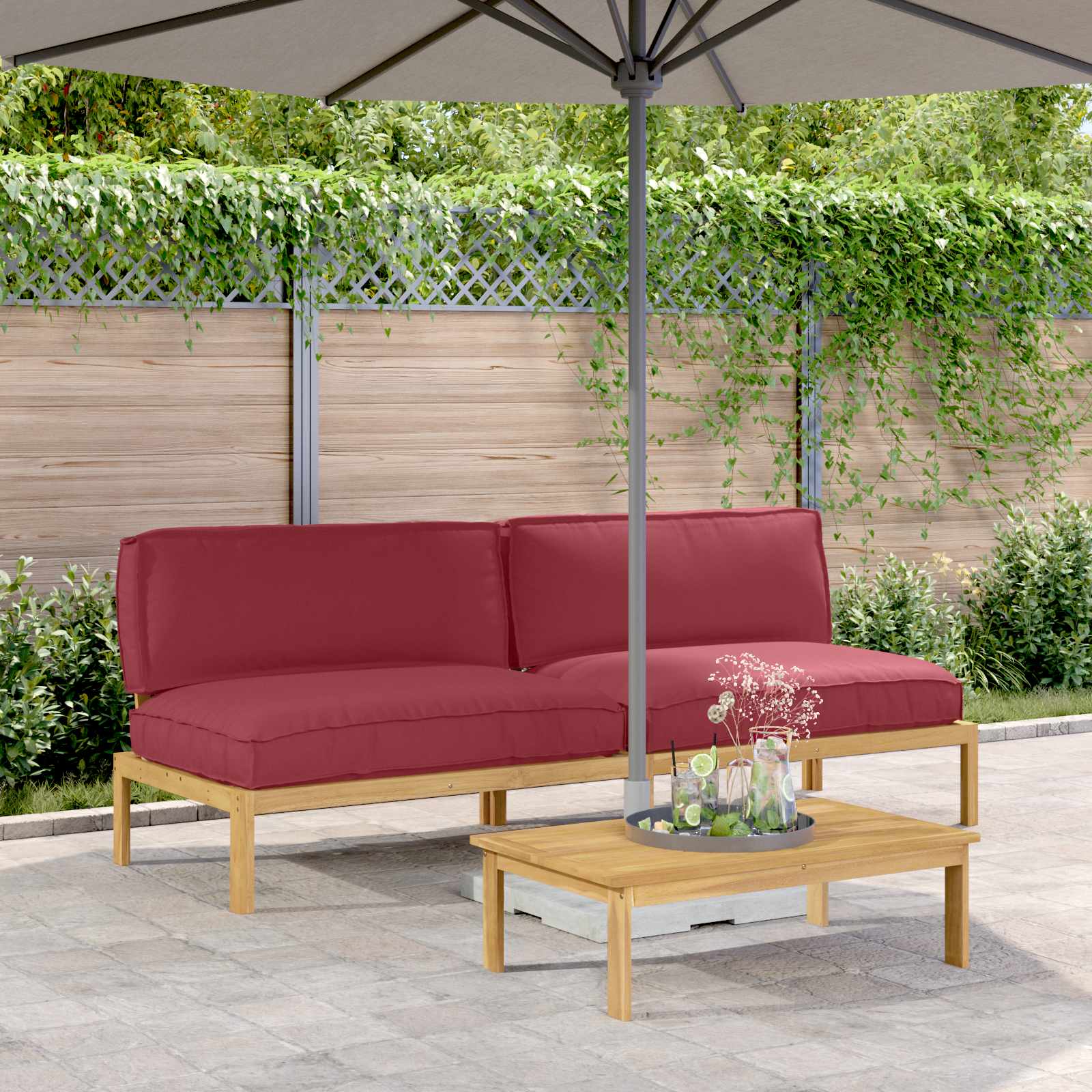 vidaXL Bankstel Effen Antraciet 131,5 x 92 x 69 cm Massief Acaciahout