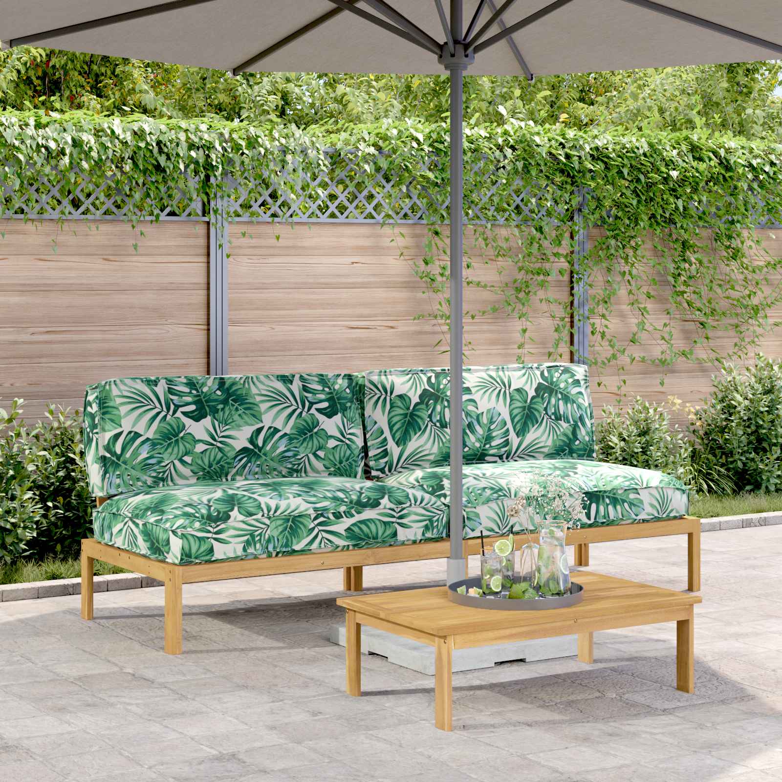 vidaXL Bankstel Effen Antraciet 131,5 x 92 x 69 cm Massief Acaciahout