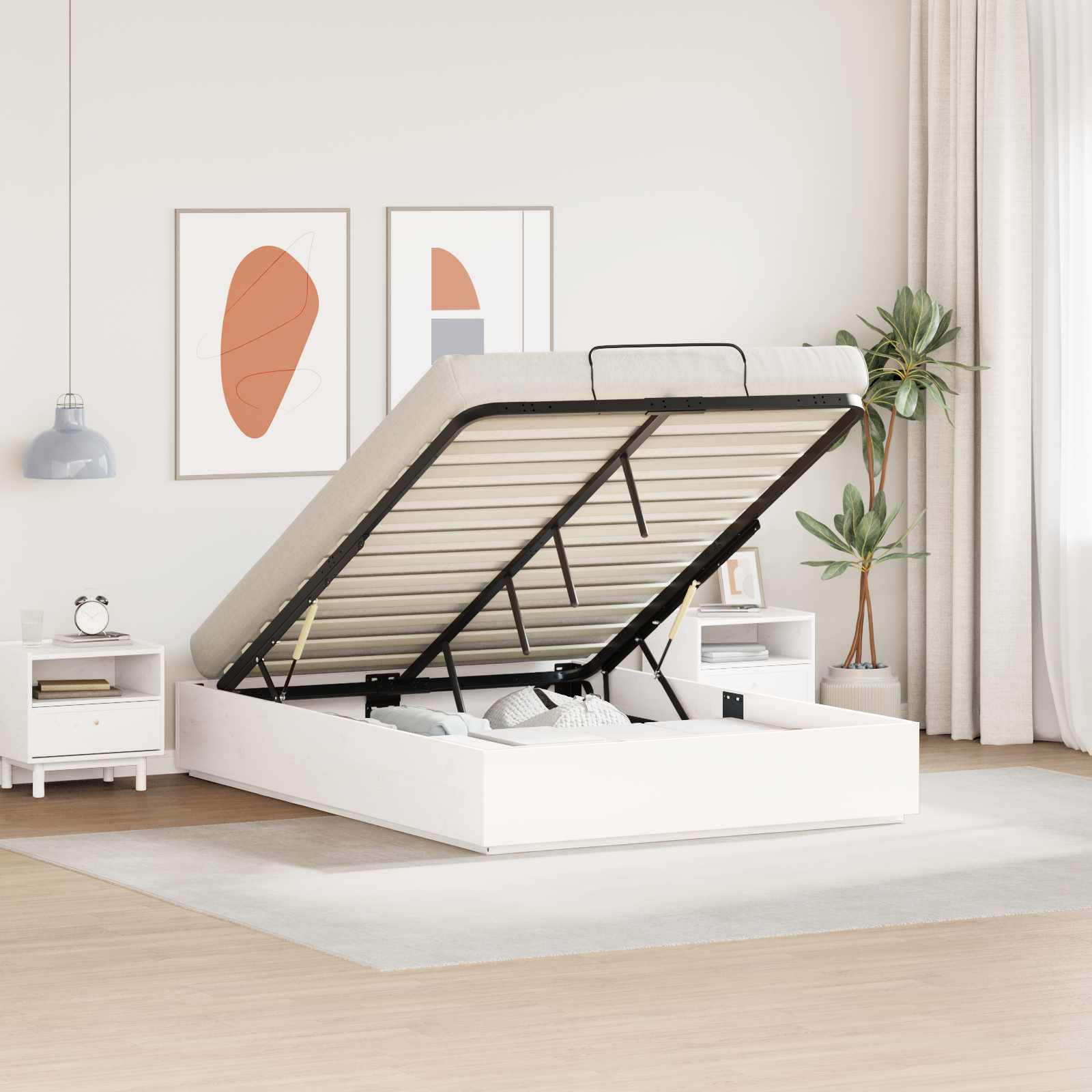 vidaXL Ottoman Bedframe Naturel 80 x 200 cm Massief grenenhout