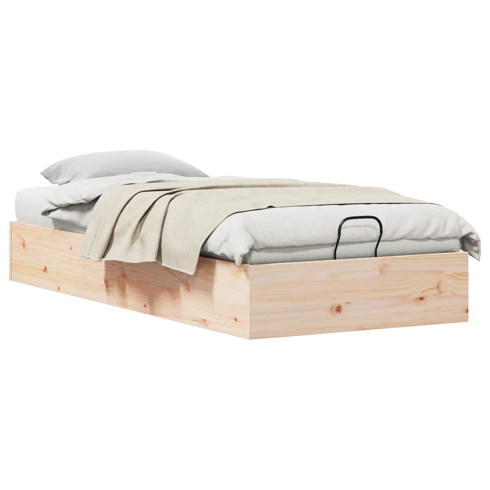vidaXL Ottoman Bedframe met Opslag 2 pcs Naturel 70 x 190 cm