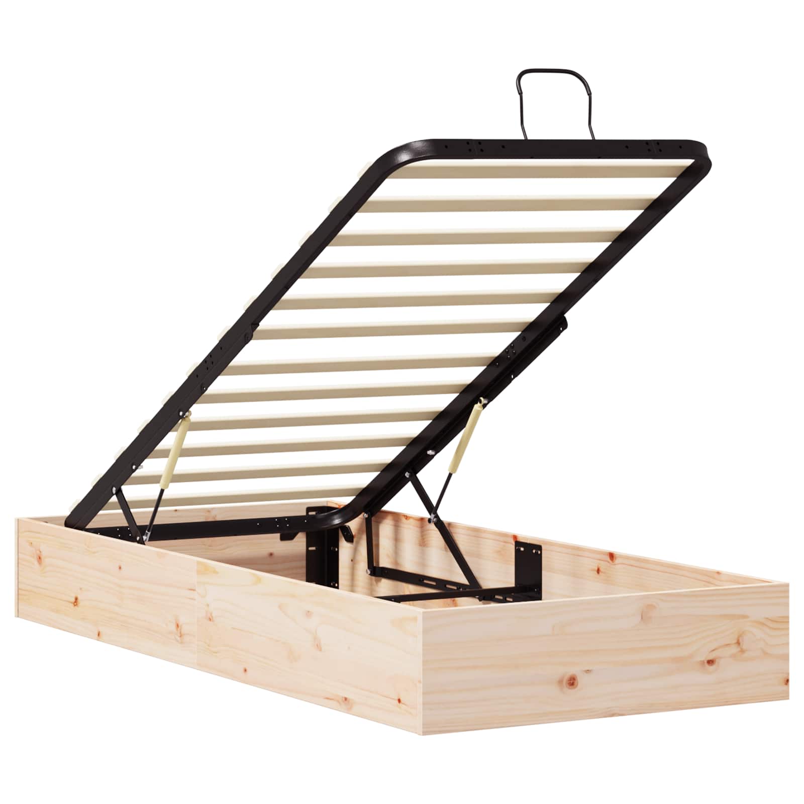 vidaXL Ottoman Bedframe met Opslag 2 pcs Naturel 70 x 190 cm
