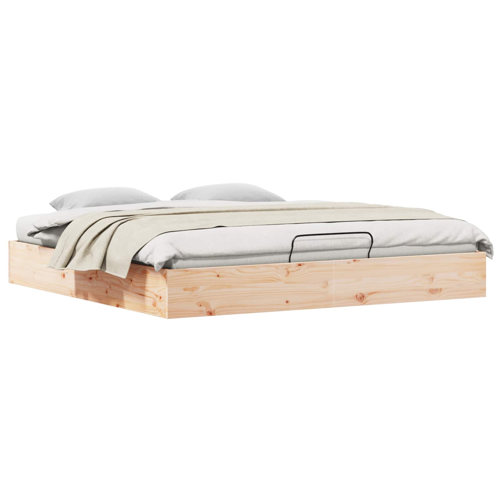 vidaXL Ottoman Bedframe met Opslag 2 pcs Naturel 70 x 190 cm