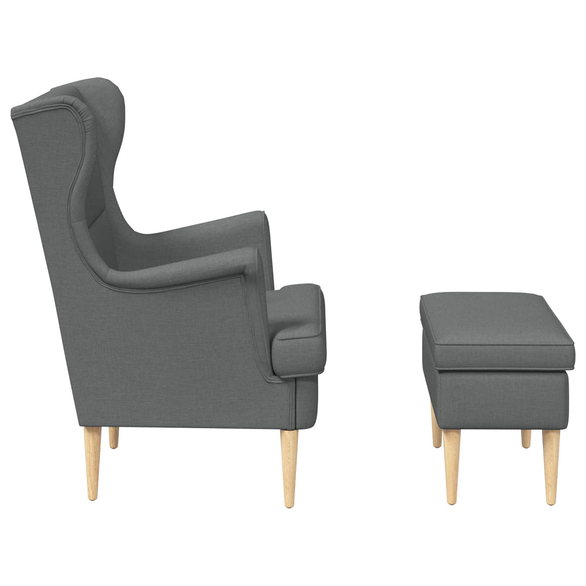 vidaXL Fauteuil met Voetenbank 2 st Lichtgrijs Stof