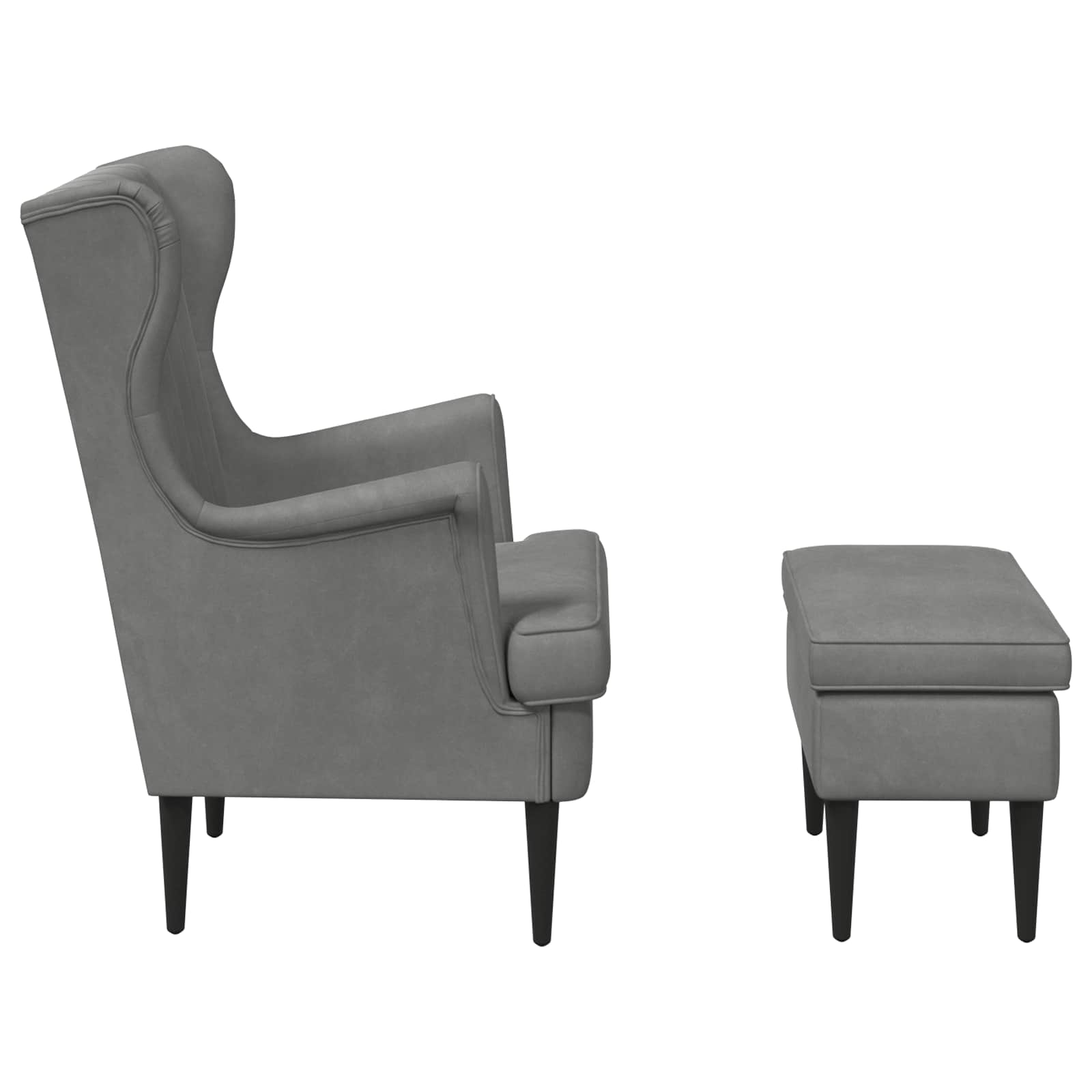 vidaXL Fauteuil met Voetenbank 2 st Lichtgrijs Fluweel