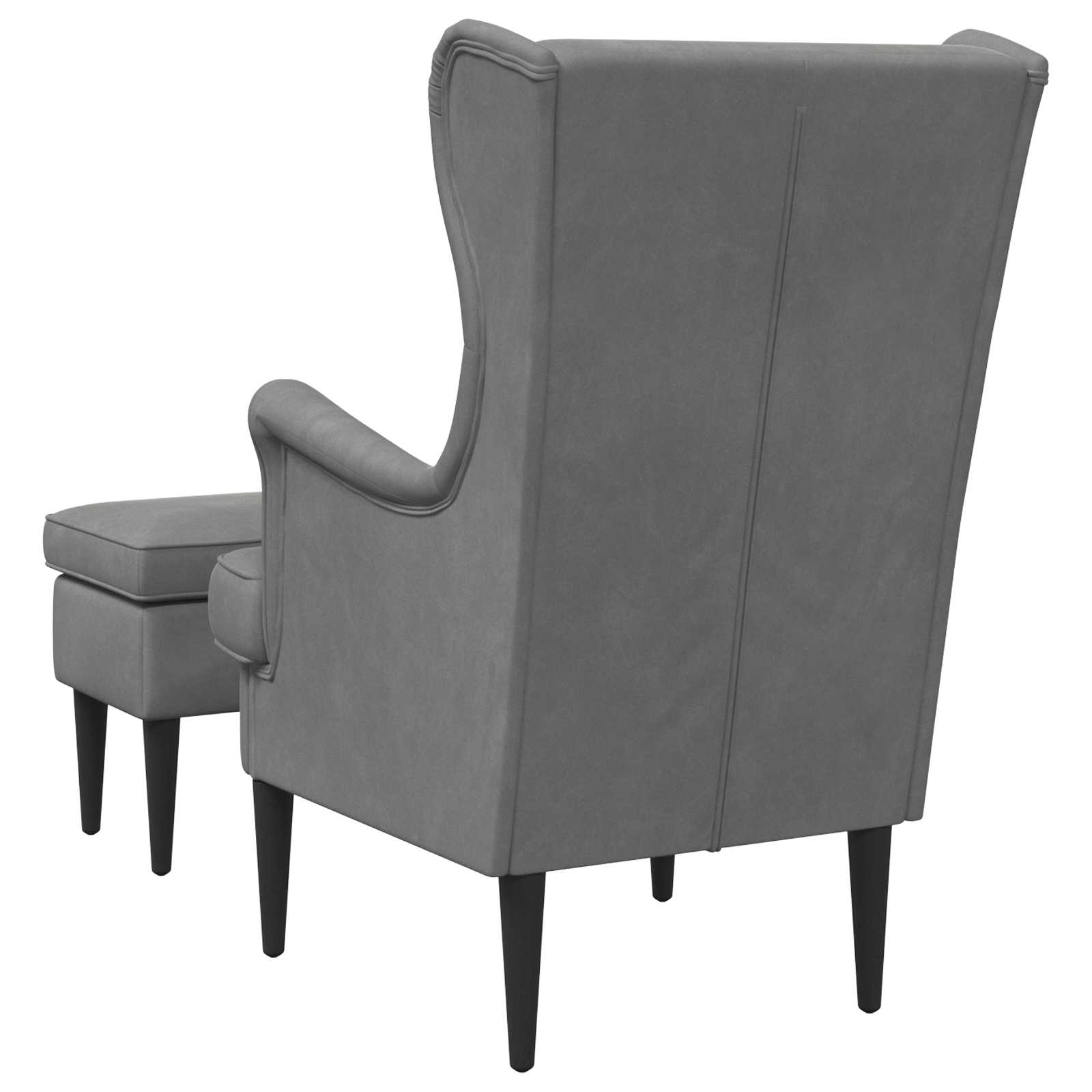 vidaXL Fauteuil met Voetenbank 2 st Lichtgrijs Fluweel