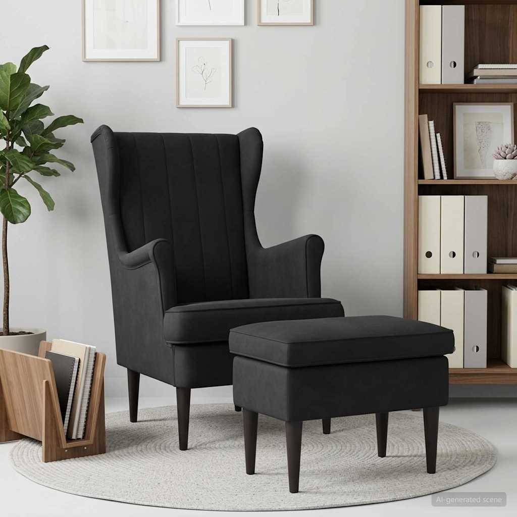 vidaXL Fauteuil met Voetenbank 2 st Lichtgrijs Fluweel
