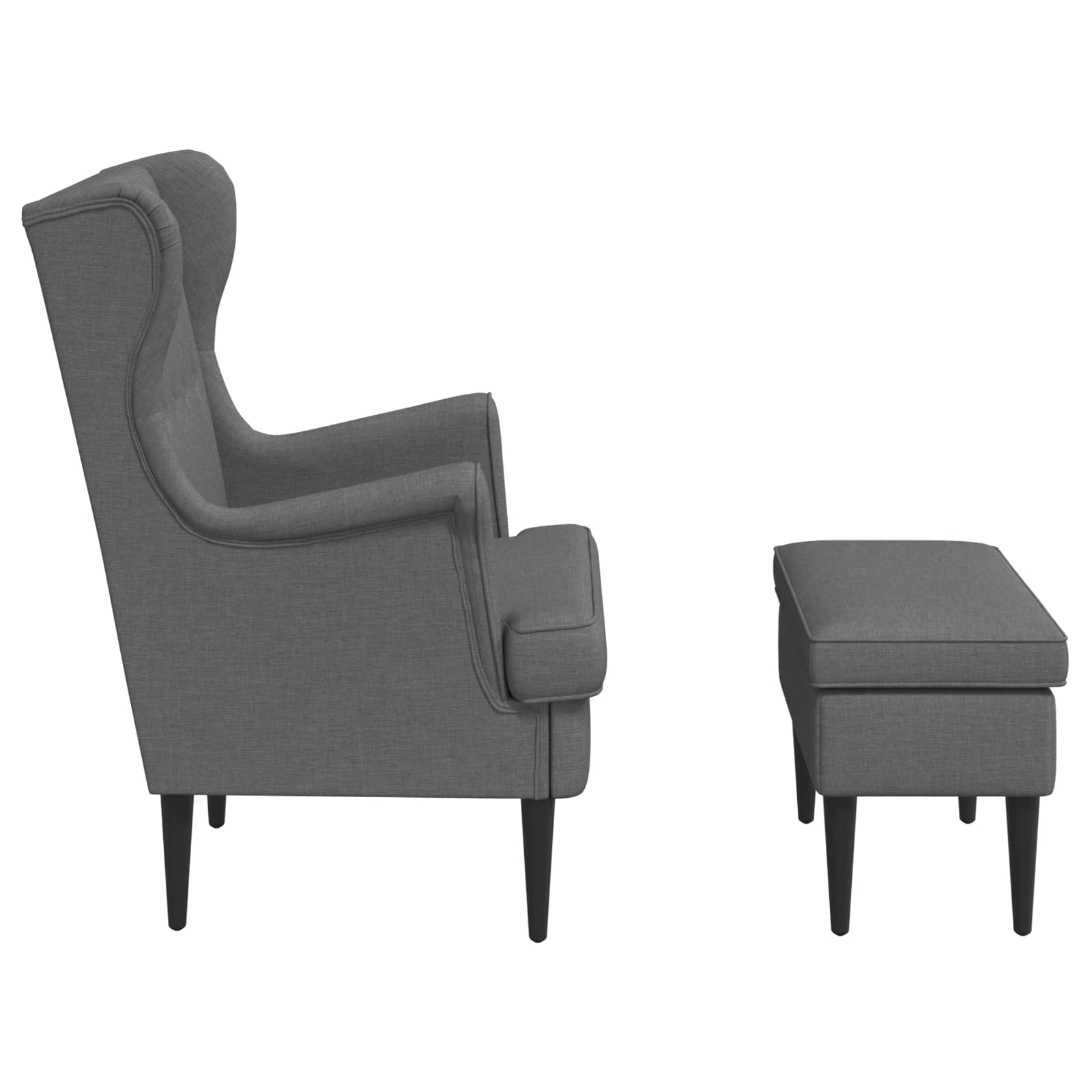 vidaXL Fauteuil met Voetenbank 2 st Lichtgrijs Stof