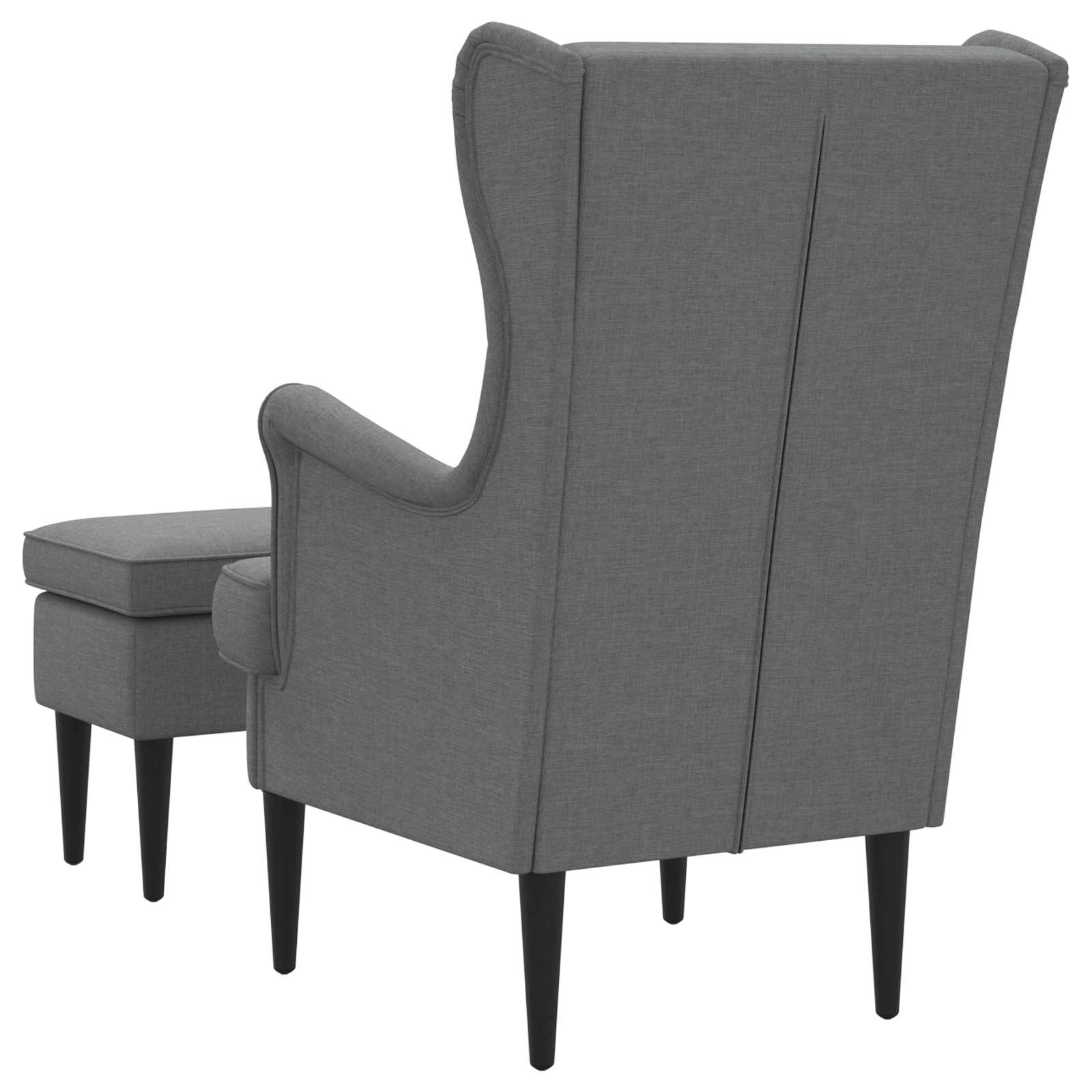 vidaXL Fauteuil met Voetenbank 2 st Lichtgrijs Stof