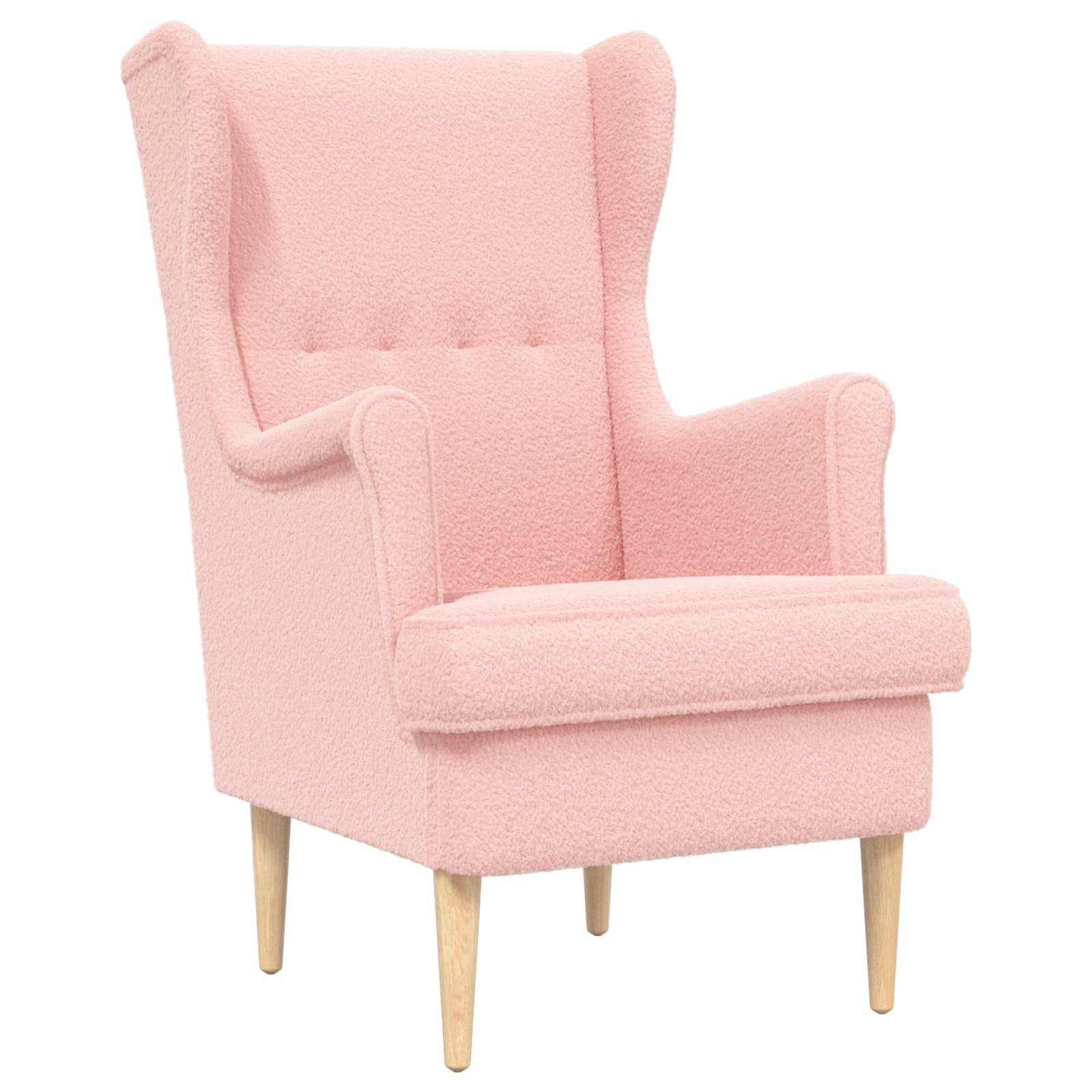 vidaXL Fauteuil met Voetenbank 2 st Crèmekleurig Bouclé