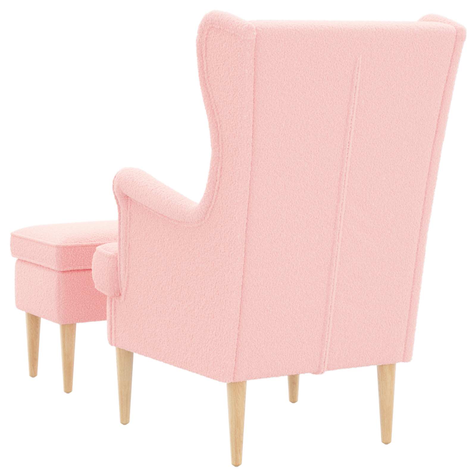 vidaXL Fauteuil met Voetenbank 2 st Crèmekleurig Bouclé