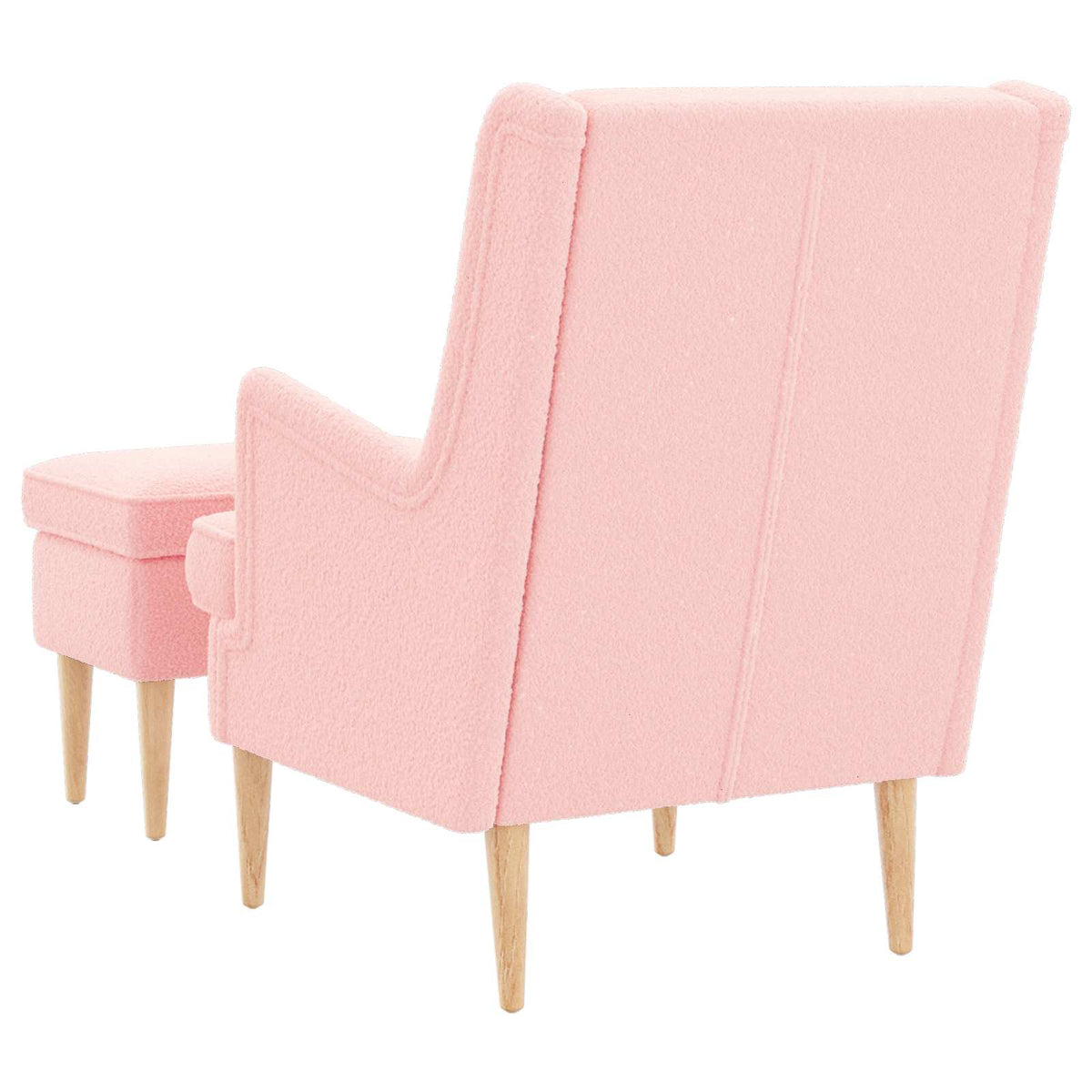 vidaXL Fauteuil met Voetenbank 2 st Crèmekleurig Bouclé