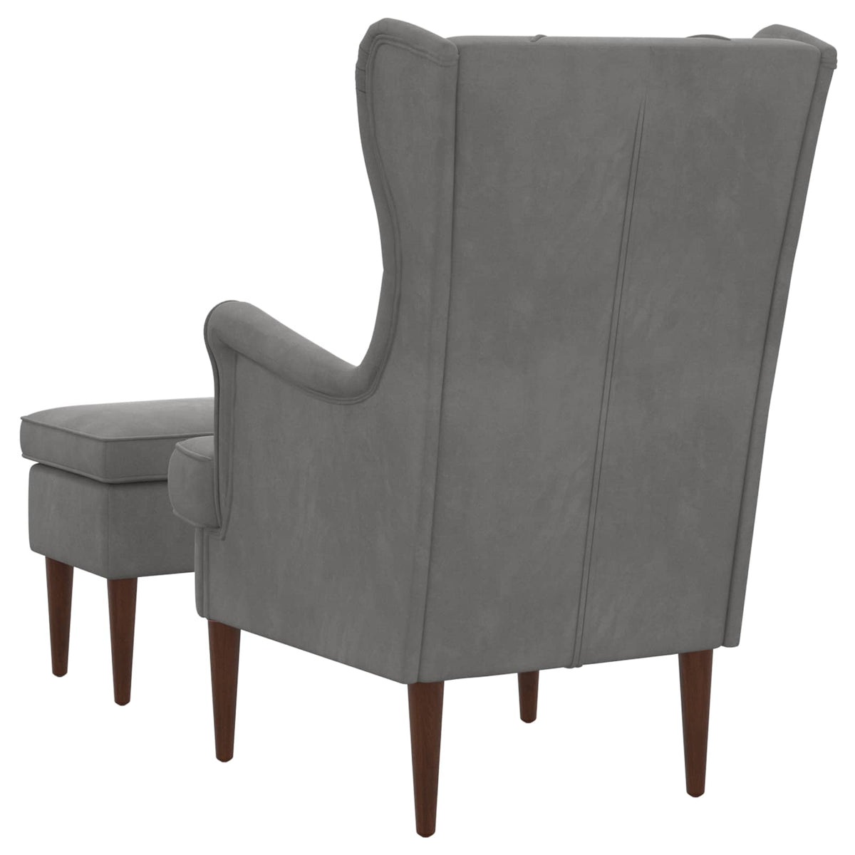 vidaXL Fauteuil met Voetenbank 2 st Lichtgrijs Fluweel