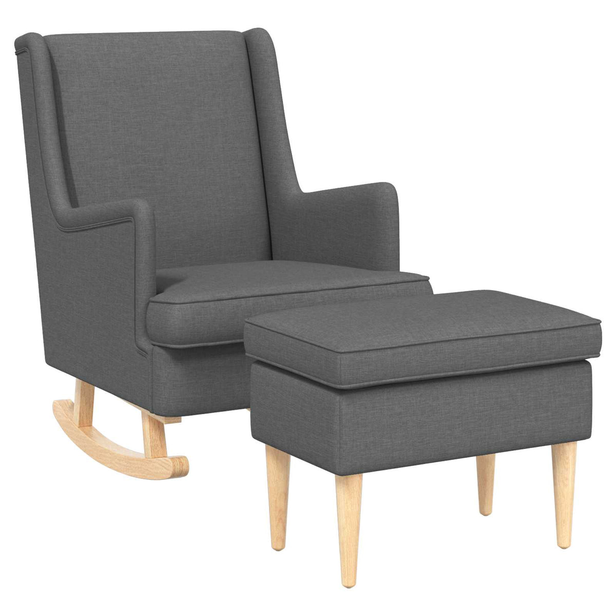 vidaXL Fauteuil met Voetenbank 2 st Lichtgrijs Stof
