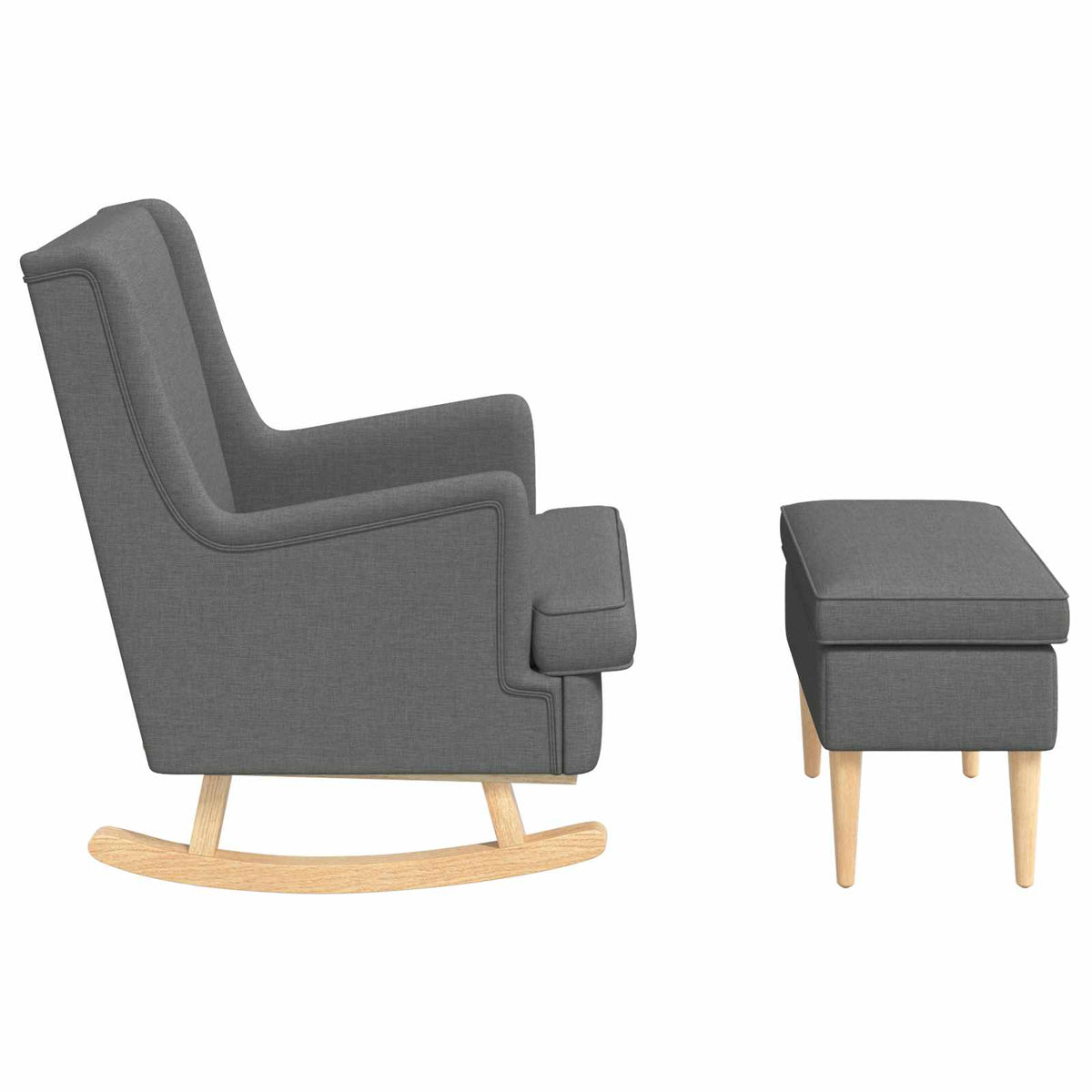 vidaXL Fauteuil met Voetenbank 2 st Lichtgrijs Stof