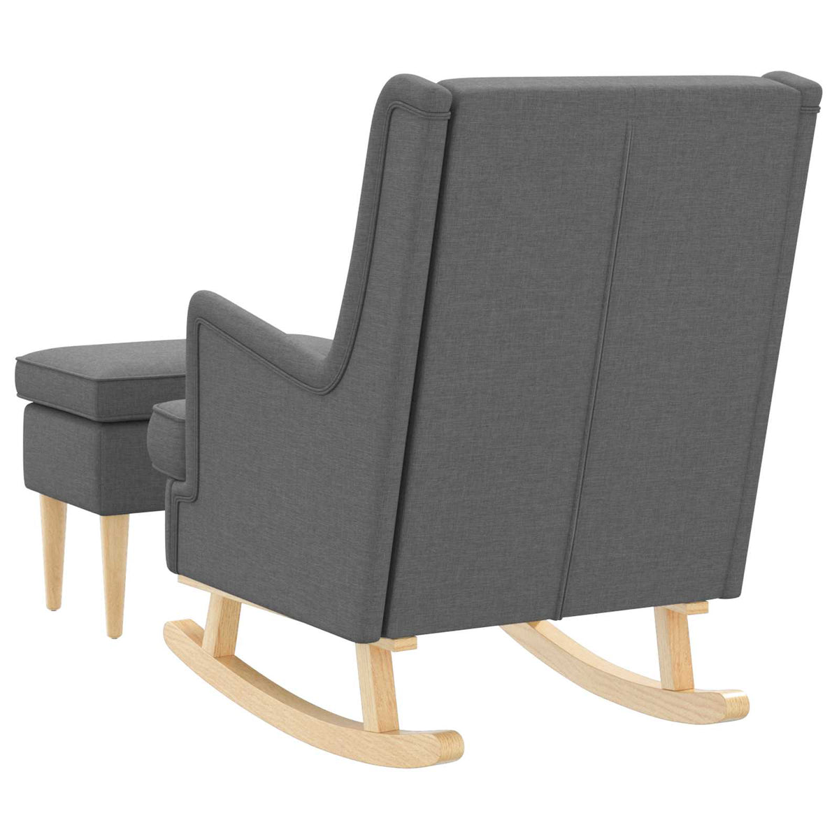 vidaXL Fauteuil met Voetenbank 2 st Lichtgrijs Stof