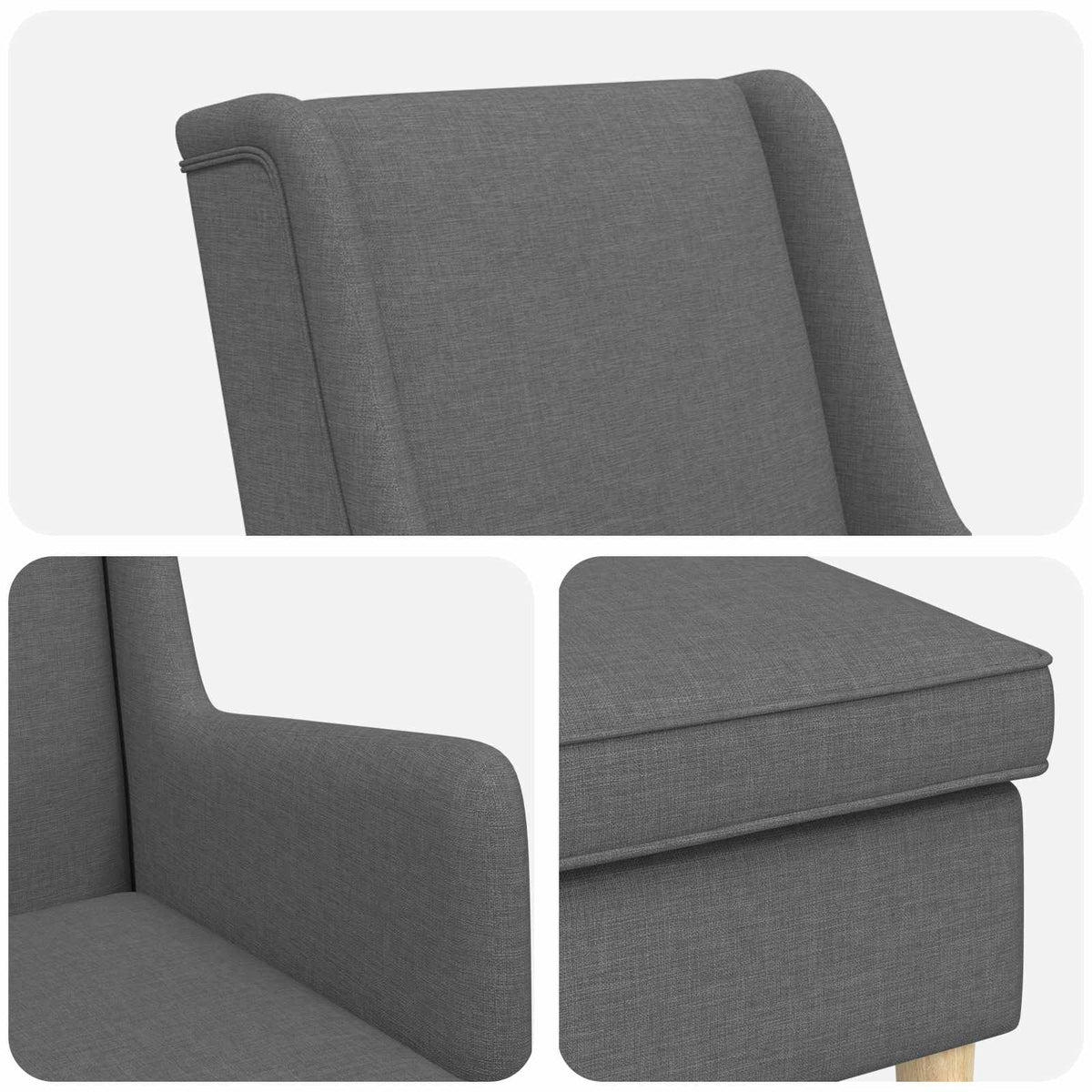 vidaXL Fauteuil met Voetenbank 2 st Lichtgrijs Stof