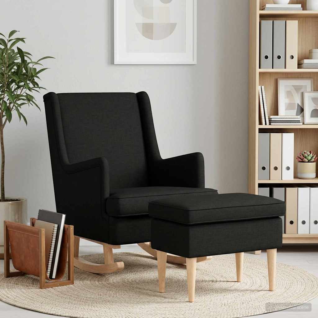 vidaXL Fauteuil met Voetenbank 2 st Lichtgrijs Stof