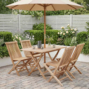 vidaXL Tuinmeubelset 5 st Naturel Massief Teakhout