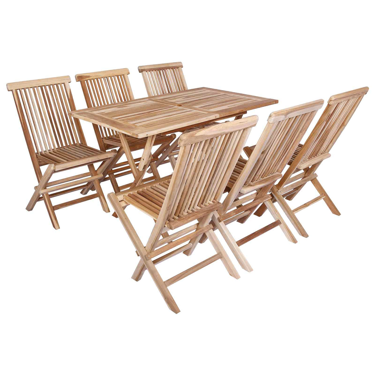 vidaXL Tuinmeubelset 5 st Naturel Massief Teakhout