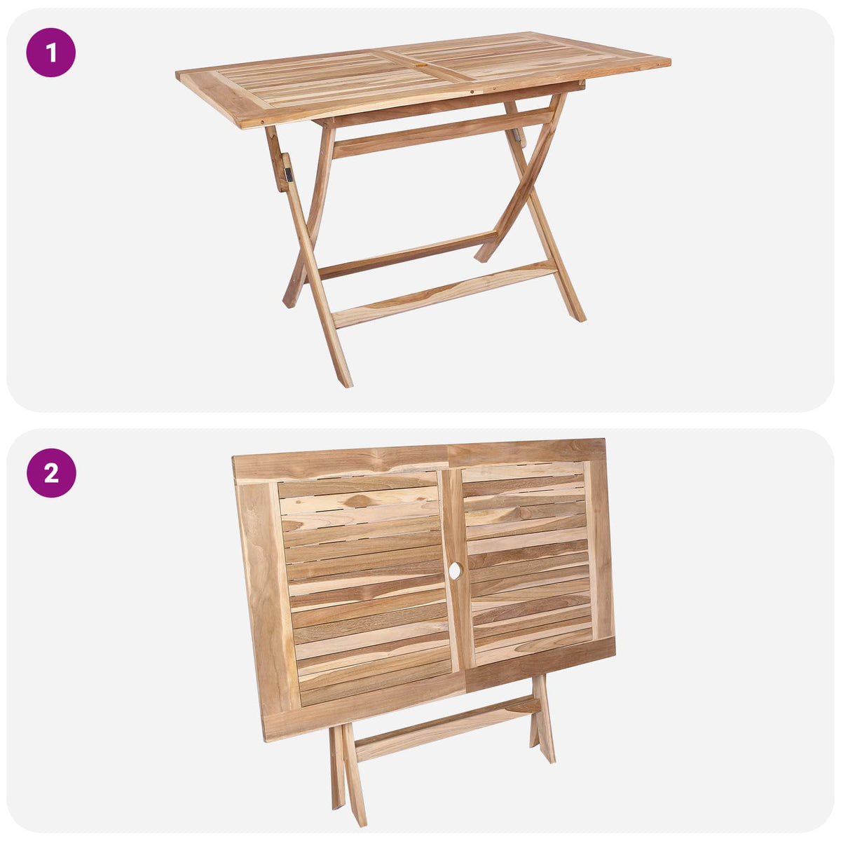 vidaXL Tuinmeubelset 5 st Naturel Massief Teakhout