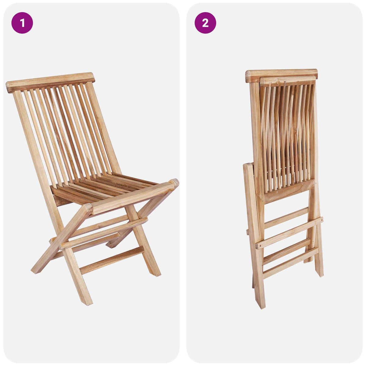 vidaXL Tuinmeubelset 5 st Naturel Massief Teakhout