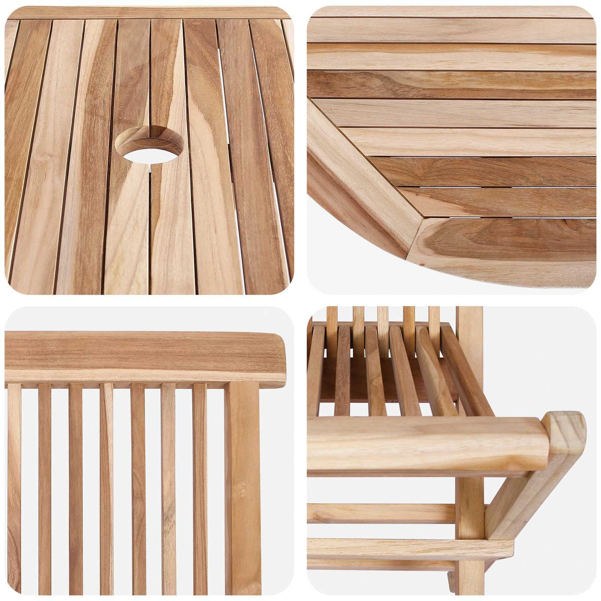 vidaXL Tuinmeubelset 7 st Naturel Massief Teakhout